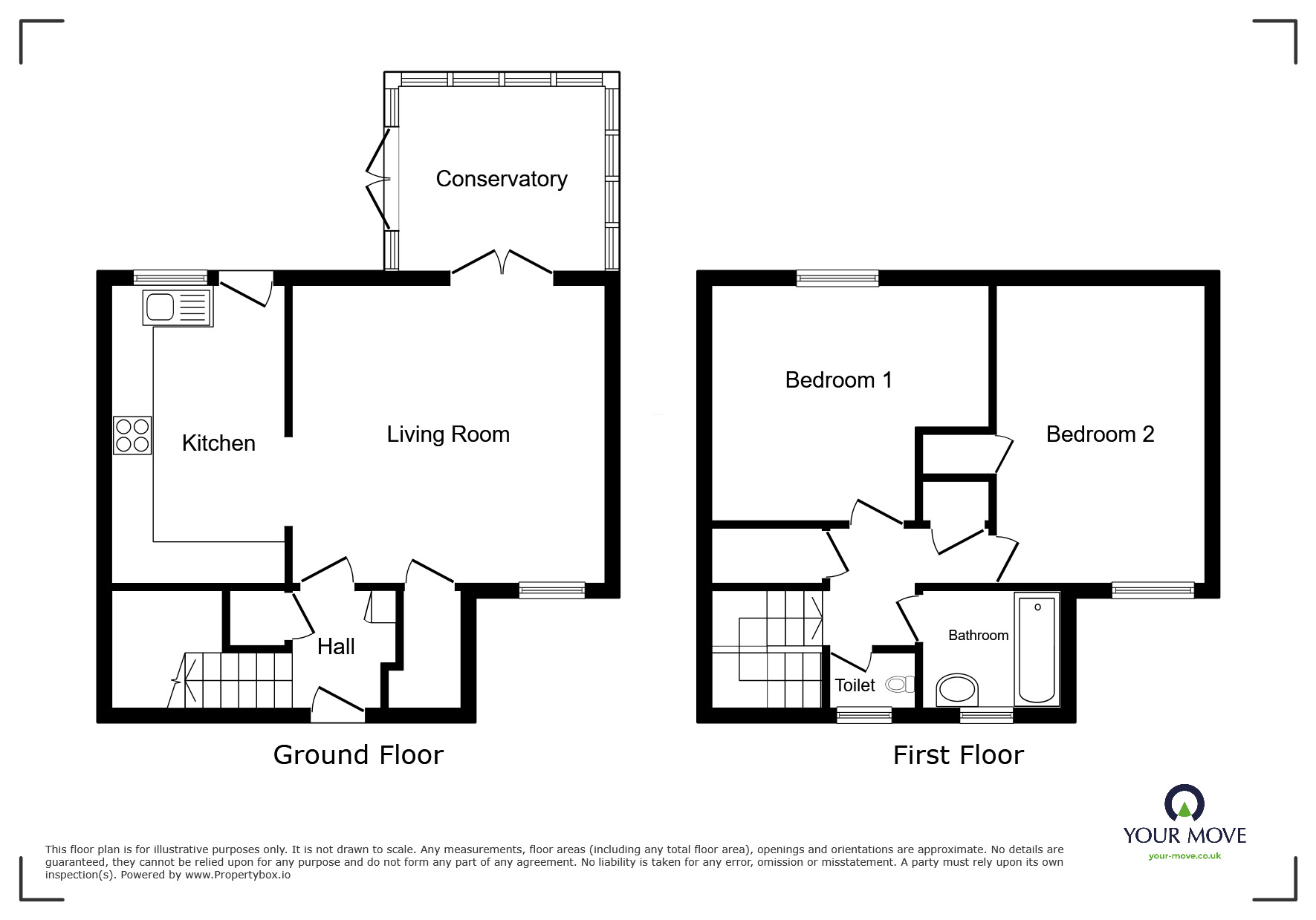 Floorplan of 2 bedroom Mid Terrace House for sale, Newlands Gardens, Workington, Cumbria, CA14