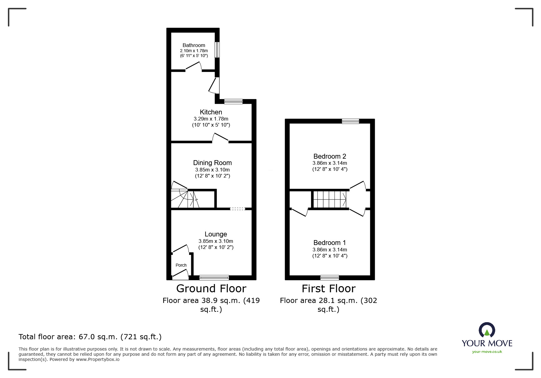 Floorplan of 2 bedroom Mid Terrace House for sale, Harcourt Street, Workington, Cumbria, CA14