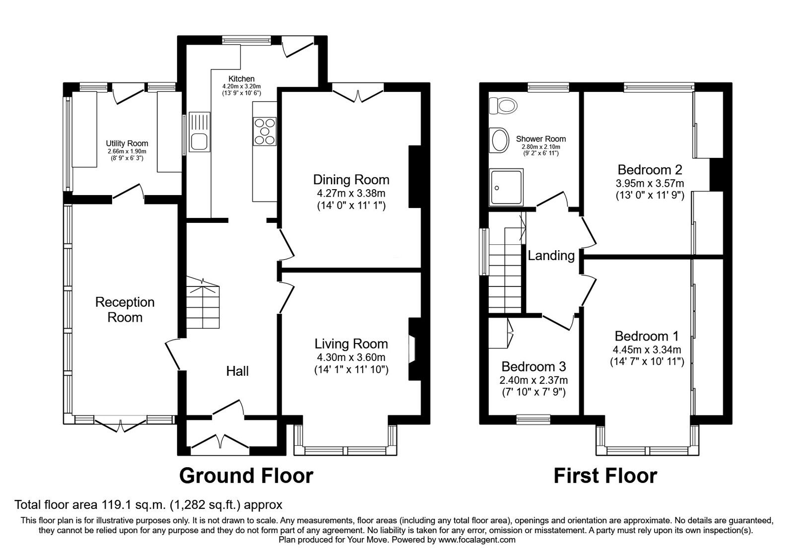 Floorplan of 3 bedroom Semi Detached House for sale, Loop Road South, Whitehaven, Cumbria, CA28