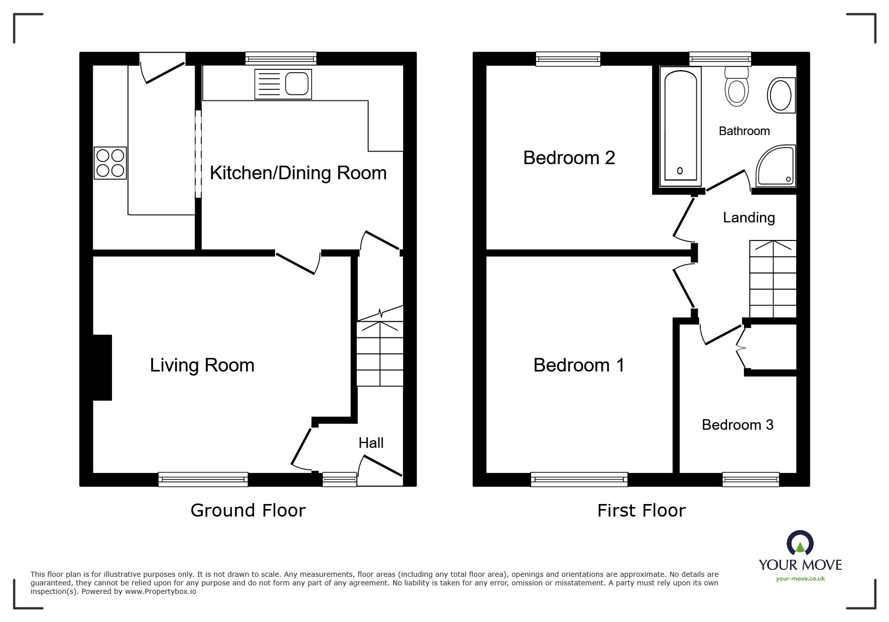 Floorplan of 3 bedroom End Terrace House for sale, Montreal Close, Cleator Moor, Cumbria, CA25