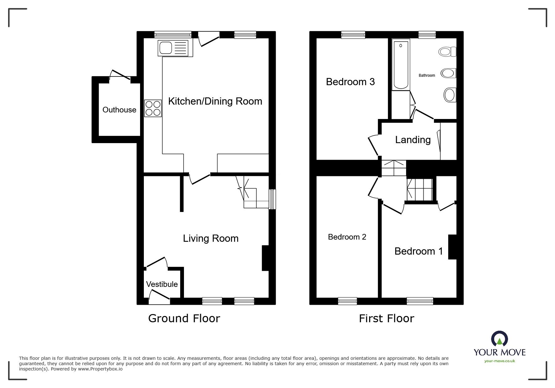 Floorplan of 3 bedroom End Terrace House for sale, Wellington, Seascale, Cumbria, CA20