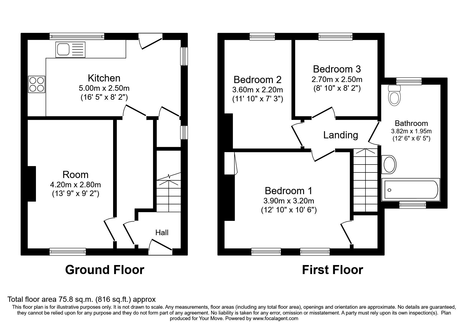 Floorplan of 3 bedroom Semi Detached House for sale, Fleswick Avenue, Whitehaven, Cumbria, CA28