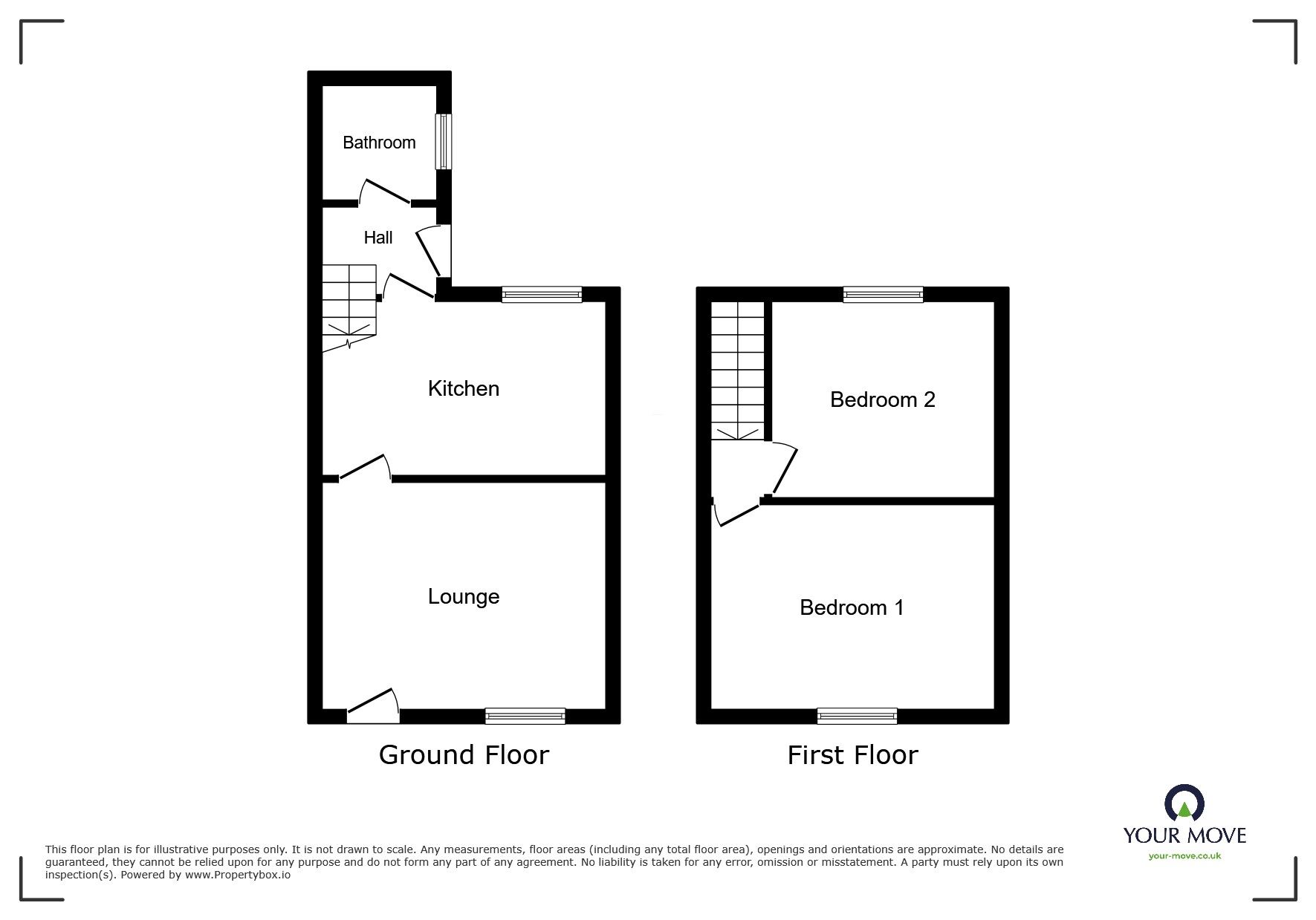 Floorplan of 2 bedroom Mid Terrace House to rent, Harrington Road, Workington, Cumbria, CA14