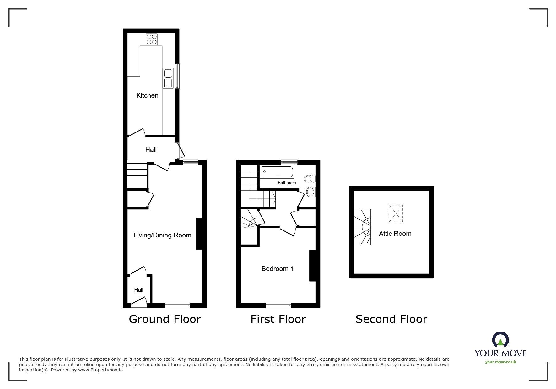 Floorplan of 2 bedroom Mid Terrace House for sale, Chambers Street, Workington, Cumbria, CA14