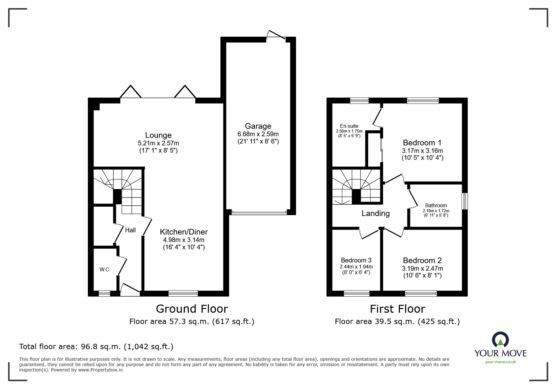 Floorplan of 3 bedroom Semi Detached House for sale, Potters Meadow, Workington, Cumbria, CA14