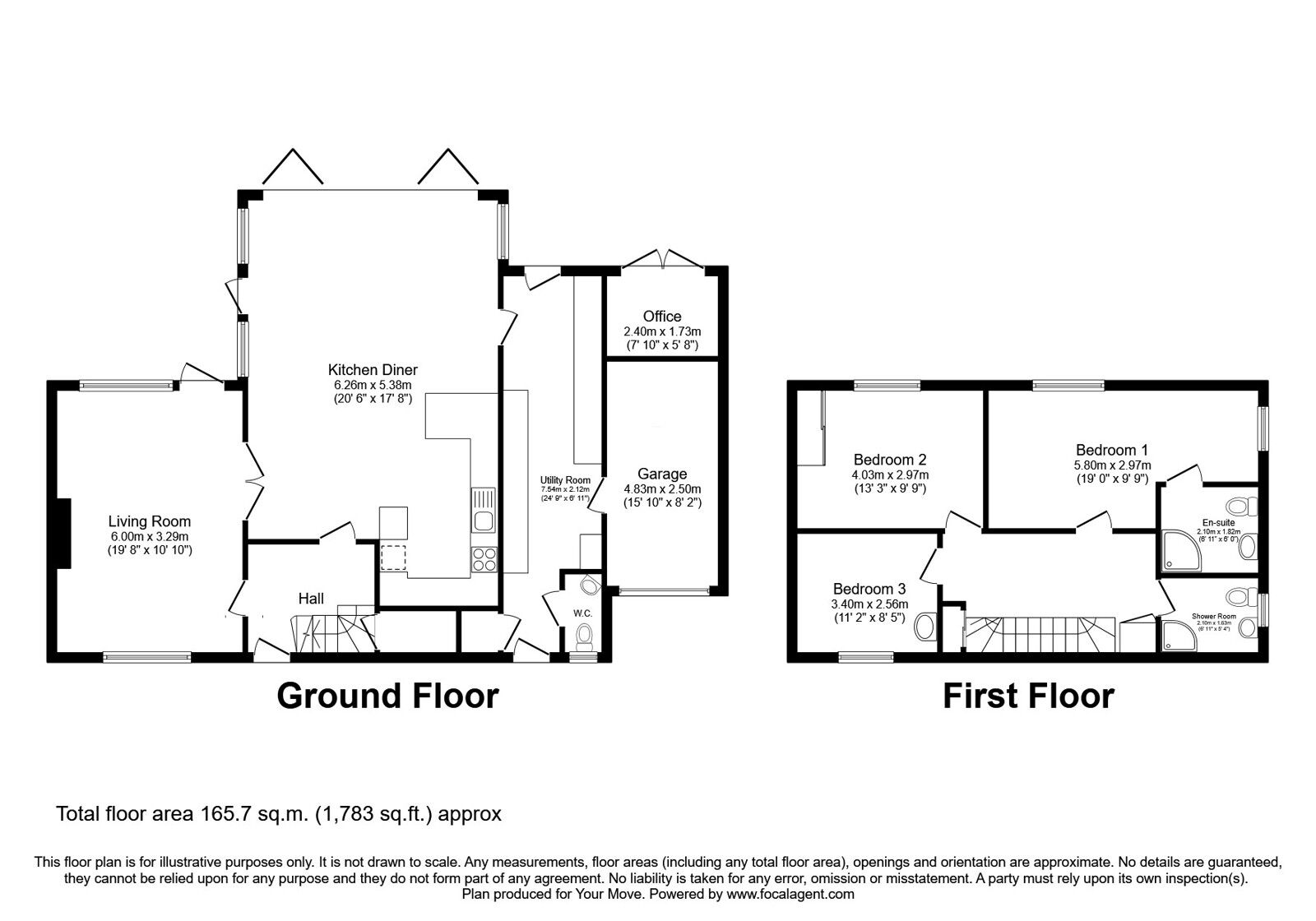Floorplan of 3 bedroom Semi Detached House for sale, Wastwater Rise, Seascale, Cumbria, CA20