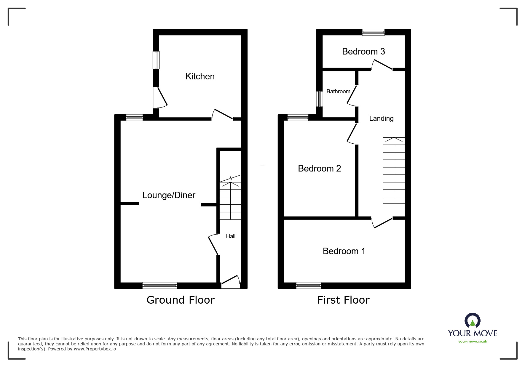 Floorplan of 3 bedroom Mid Terrace House to rent, Johnston Street, Workington, Cumbria, CA14