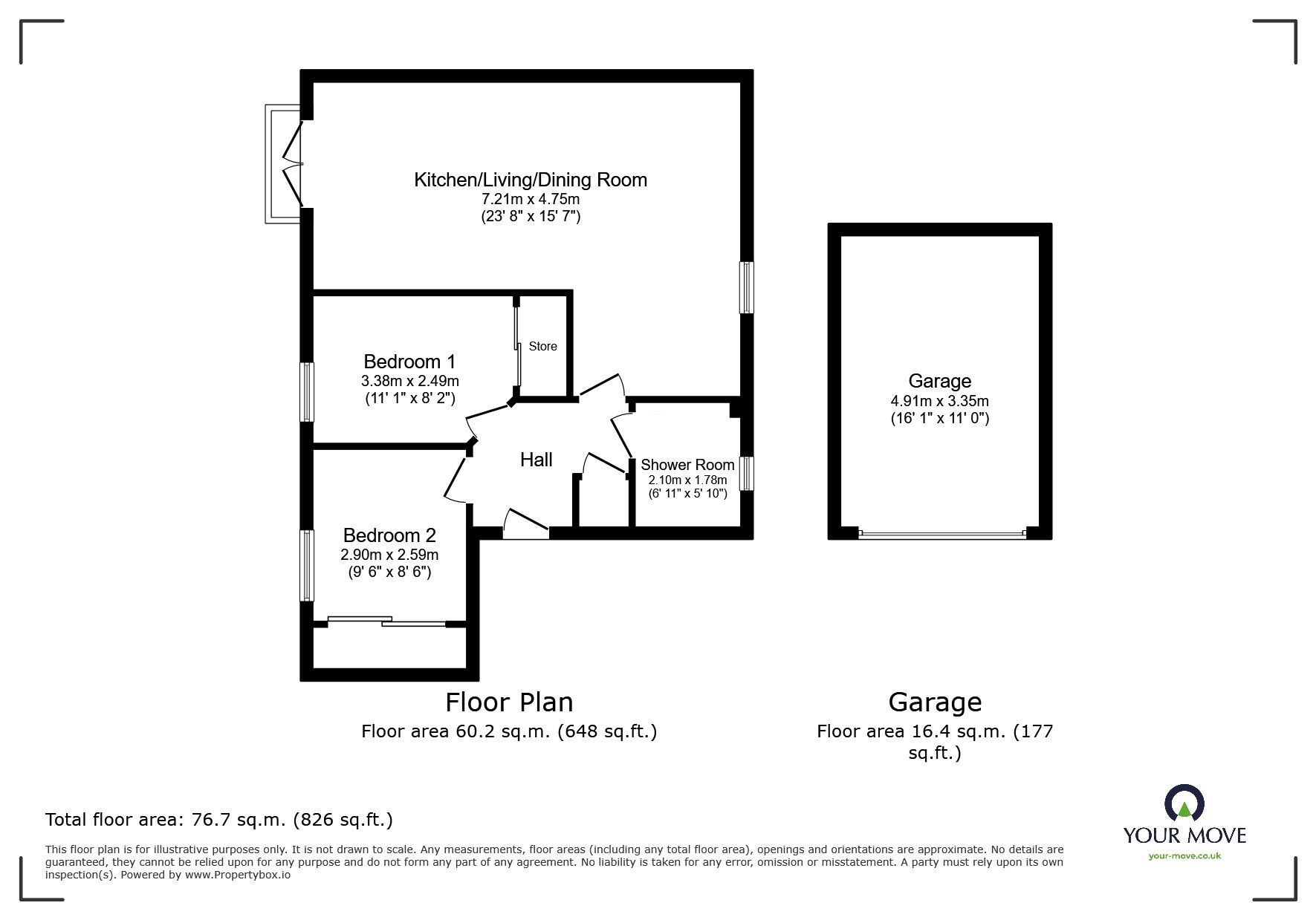 Floorplan of 2 bedroom  Flat to rent, Infirmary Road, Workington, Cumbria, CA14