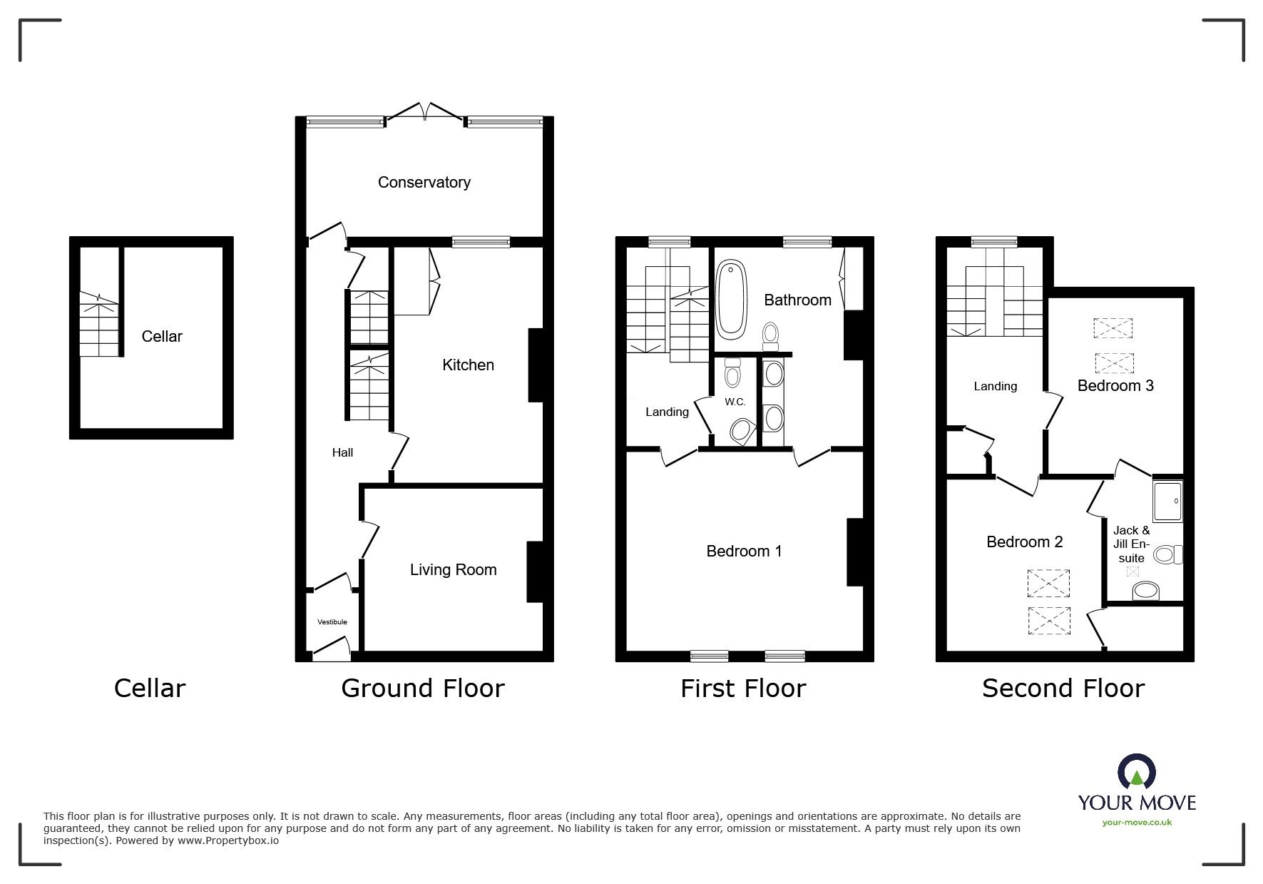 Floorplan of 3 bedroom Mid Terrace House for sale, High Street, Maryport, Cumbria, CA15