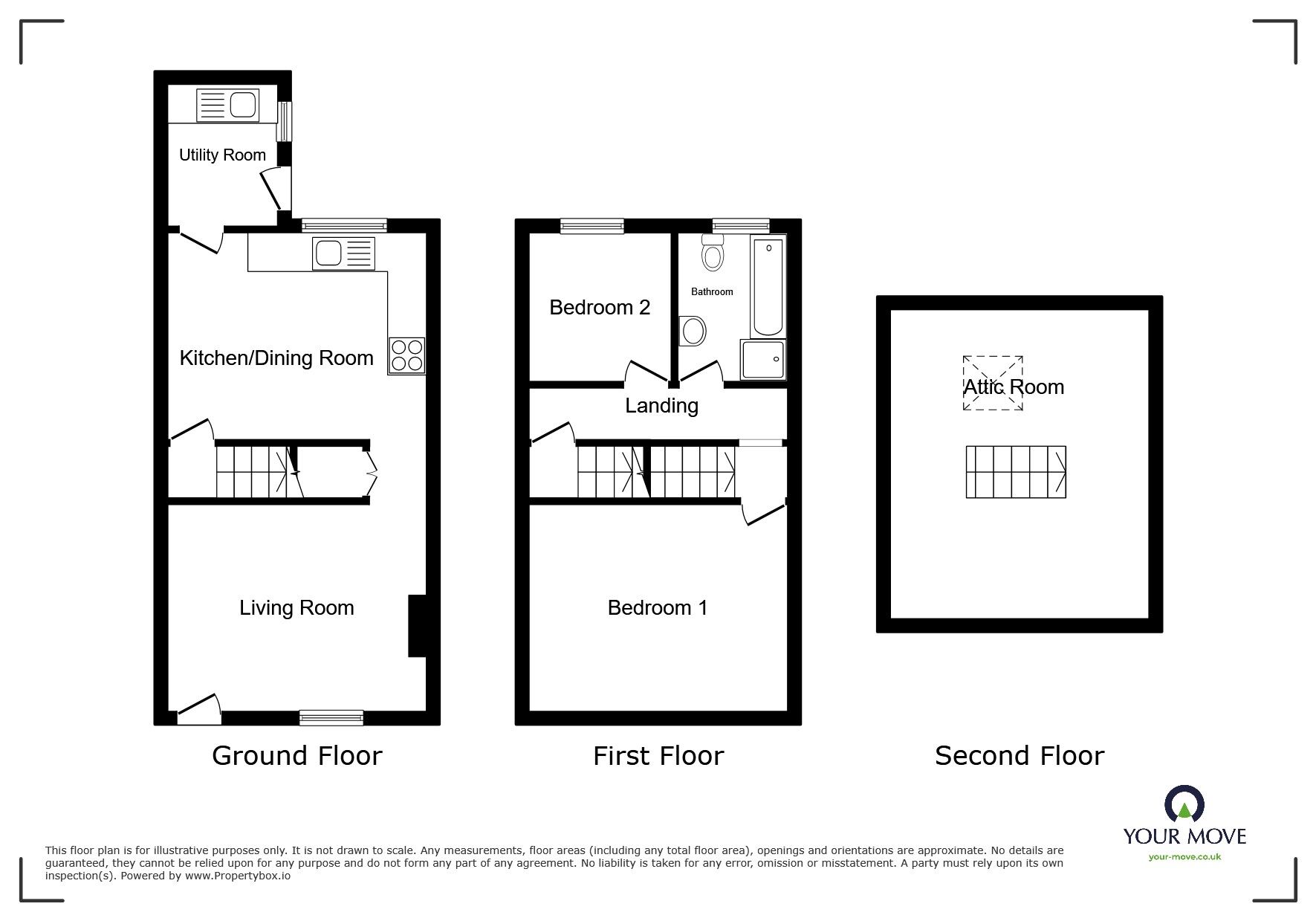 Floorplan of 2 bedroom Mid Terrace House for sale, Arlecdon Parks Road, Arlecdon, Cumbria, CA26