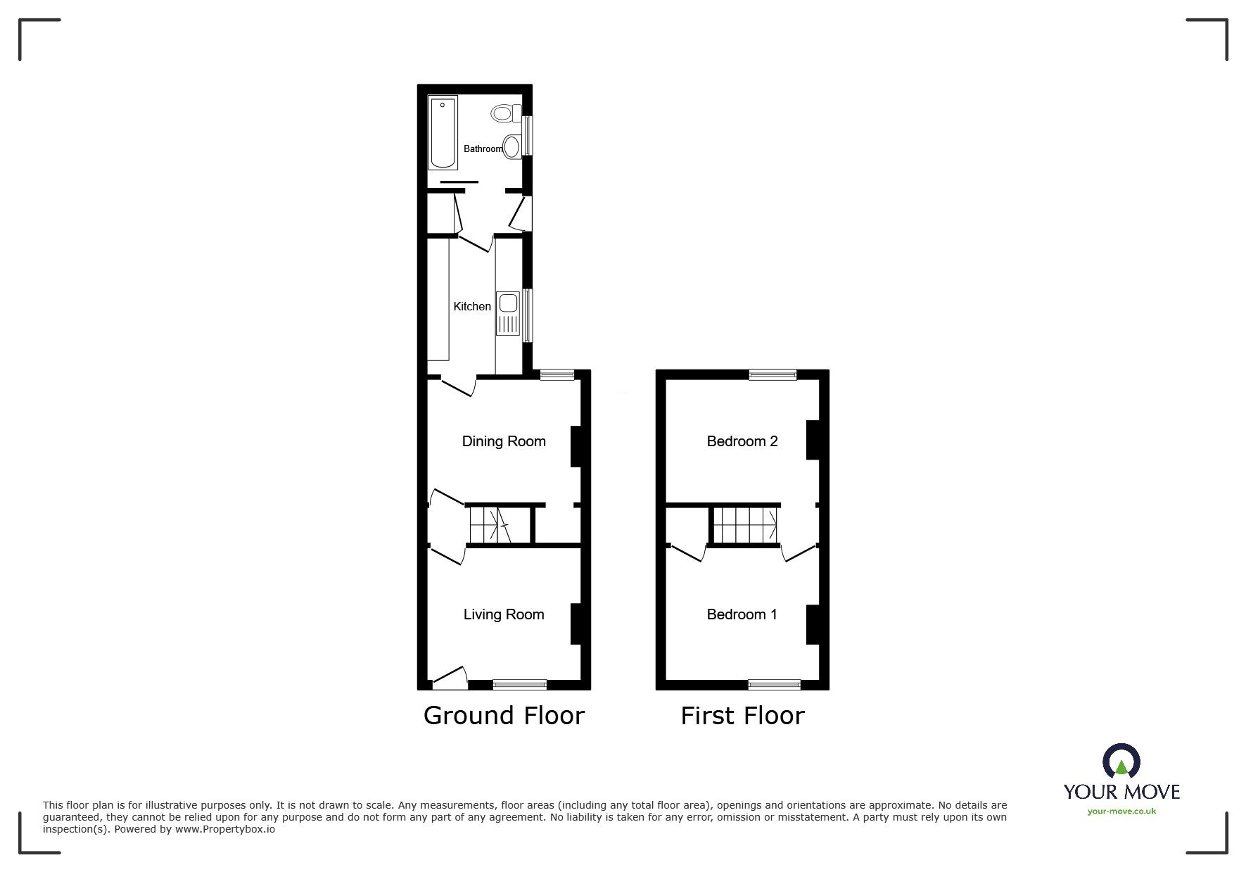 Floorplan of 2 bedroom Mid Terrace House for sale, Frizington Road, Frizington, Cumbria, CA26