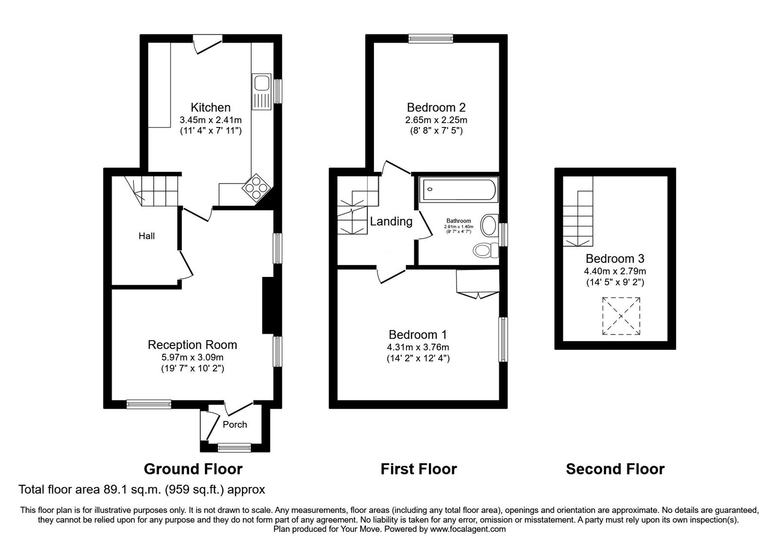 Floorplan of 2 bedroom End Terrace House for sale, Main Road, Allonby, Cumbria, CA15
