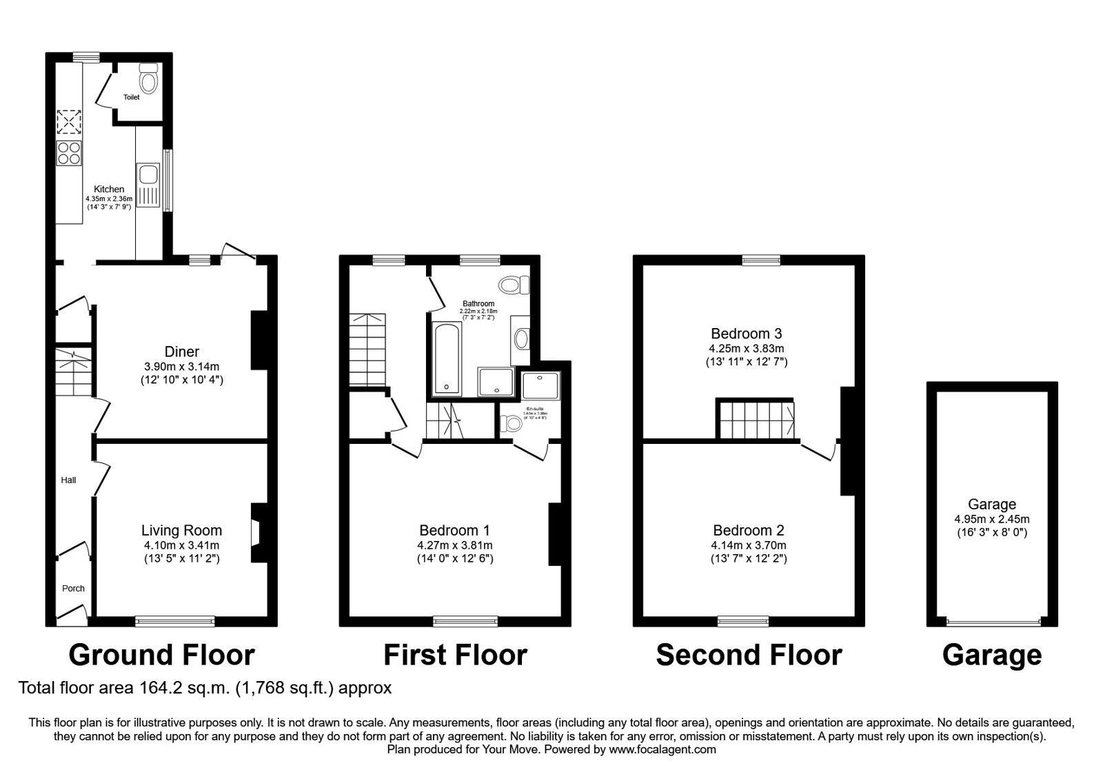 Floorplan of 3 bedroom Mid Terrace House for sale, Greystone Terrace, Cleator Moor, Cumbria, CA25