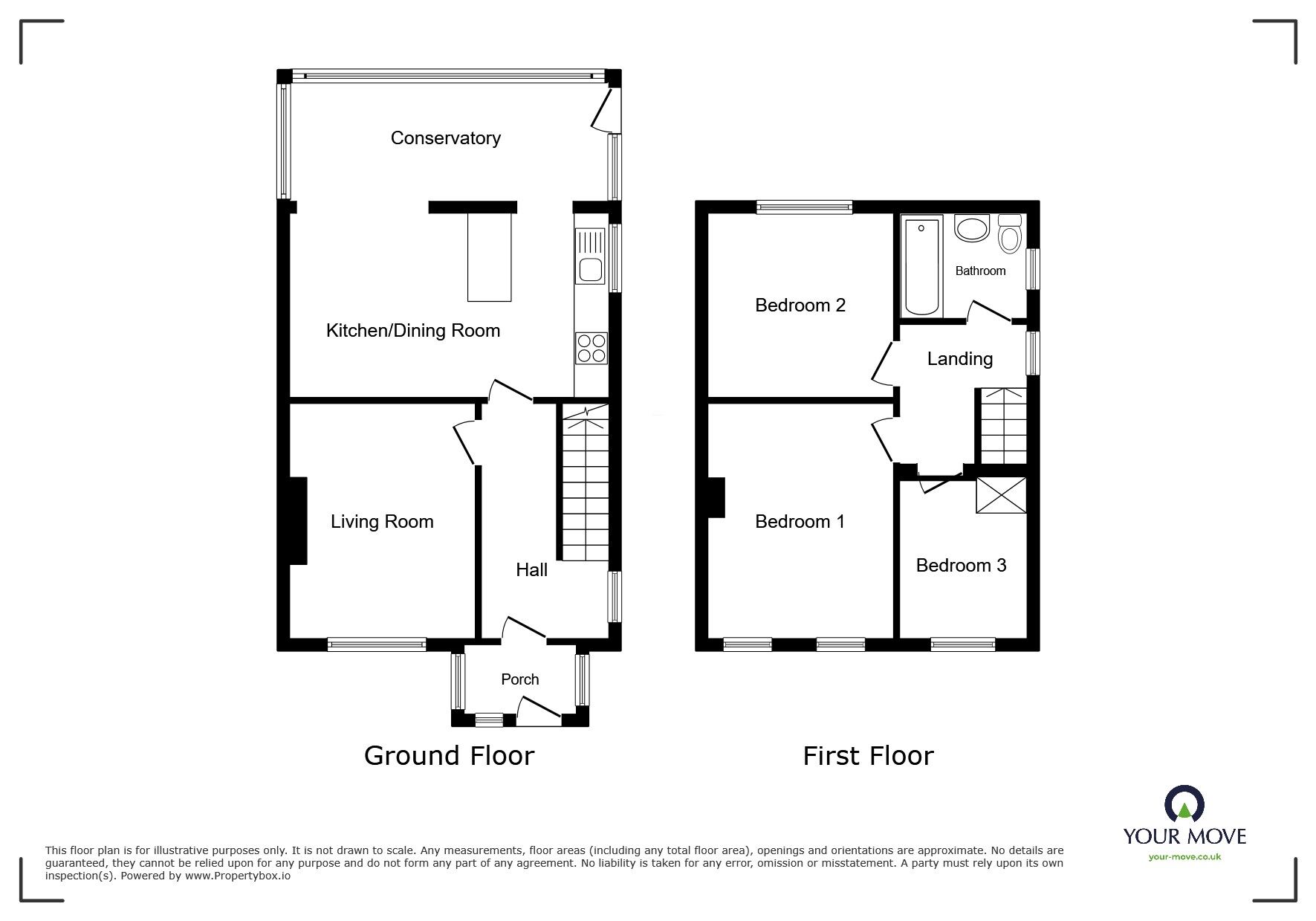 Floorplan of 3 bedroom Semi Detached House for sale, Cambridge Road, Hensingham, Cumbria, CA28