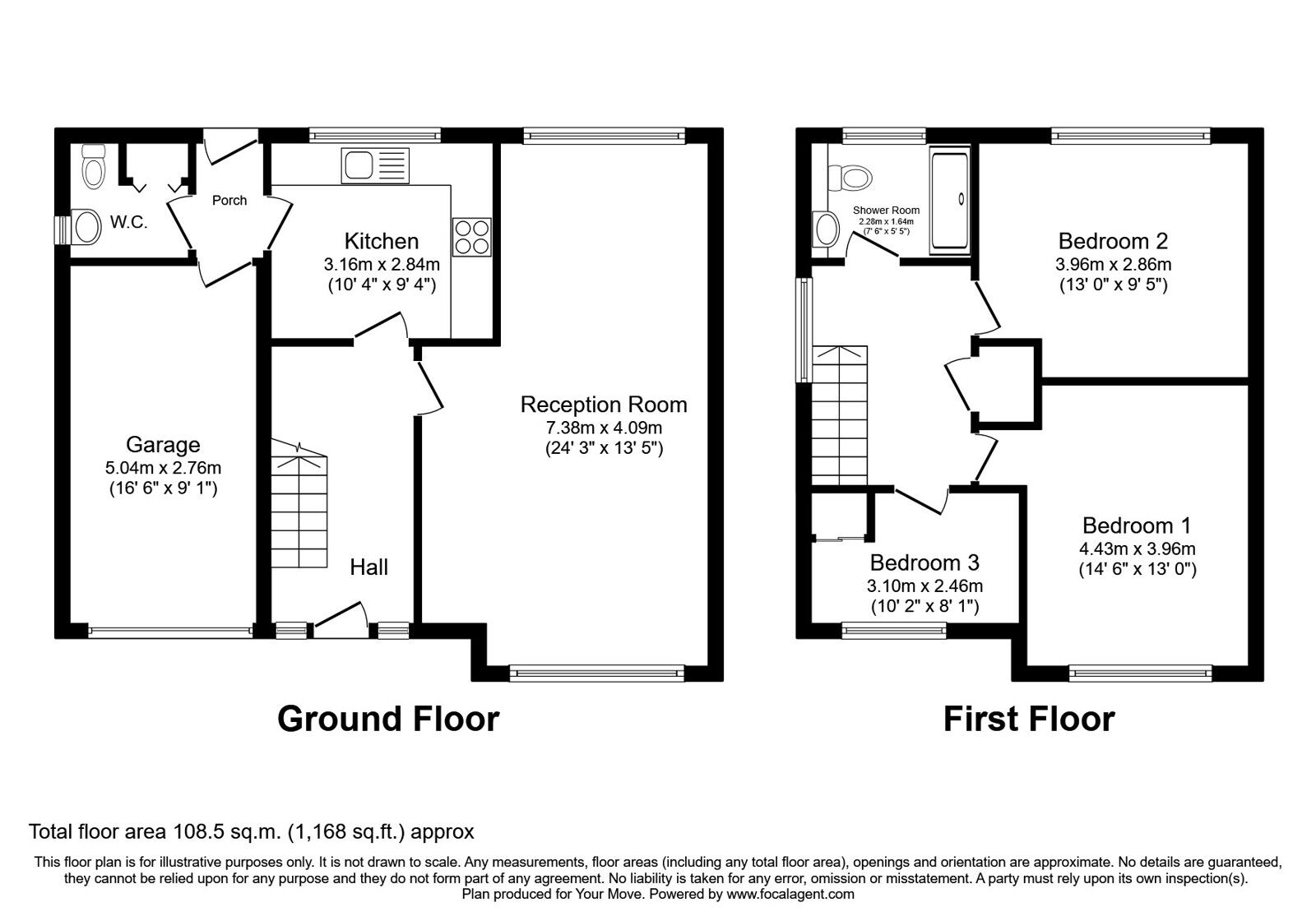 Floorplan of 3 bedroom Semi Detached House for sale, Leathwaite, Whitehaven, Cumbria, CA28