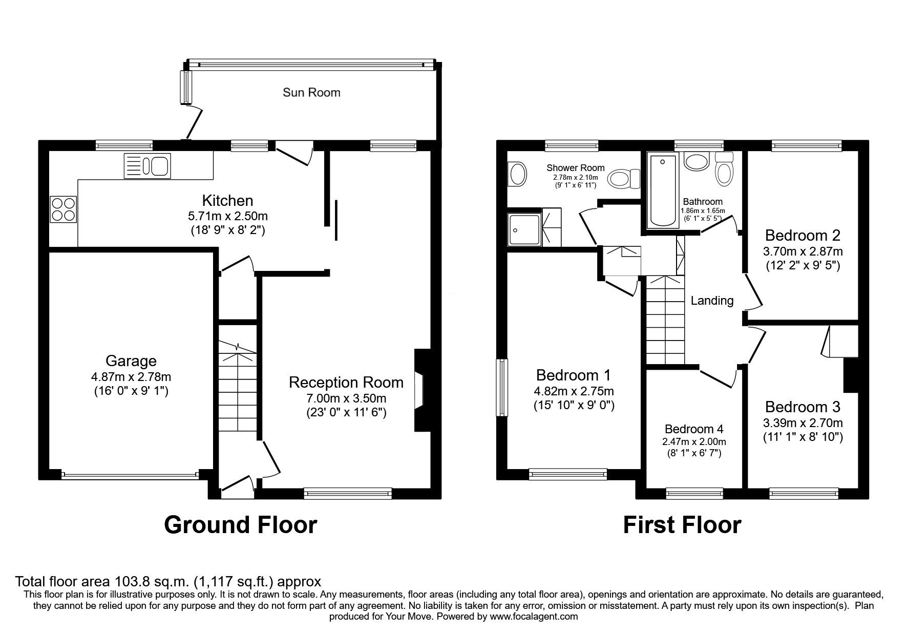 Floorplan of 4 bedroom Semi Detached House for sale, Derwent Bank, Seaton, Cumbria, CA14