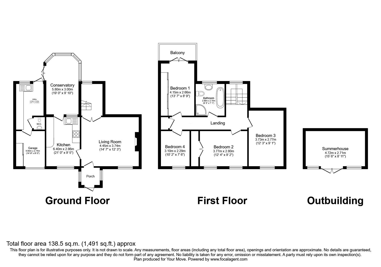 Floorplan of 4 bedroom Mid Terrace House for sale, Main Street, St. Bees, Cumbria, CA27