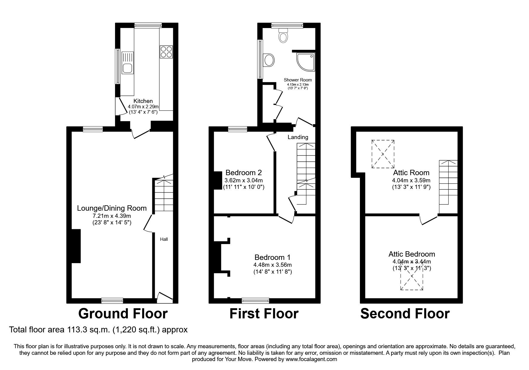 Floorplan of 3 bedroom Mid Terrace House for sale, Whitehaven Road, Cleator Moor, Cumbria, CA25