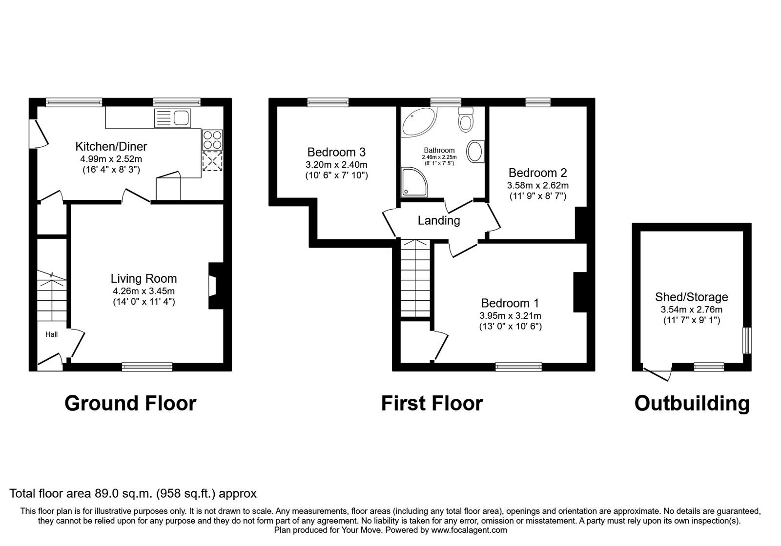 Floorplan of 3 bedroom Semi Detached House for sale, Greenbank Avenue, Whitehaven, Cumbria, CA28