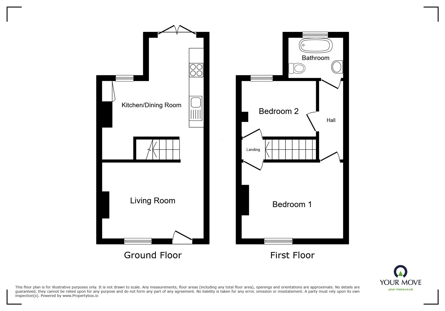 Floorplan of 2 bedroom Mid Terrace House for sale, Arlecdon Road, Arlecdon, Cumbria, CA26