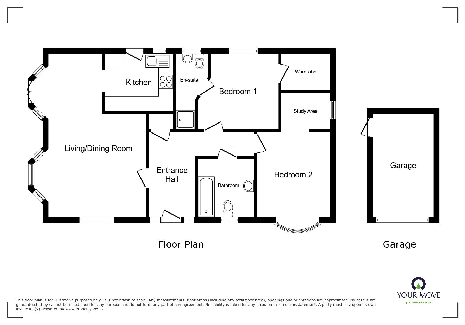 Floorplan of 2 bedroom Detached Property for sale, Nethertown, Egremont, Cumbria, CA22