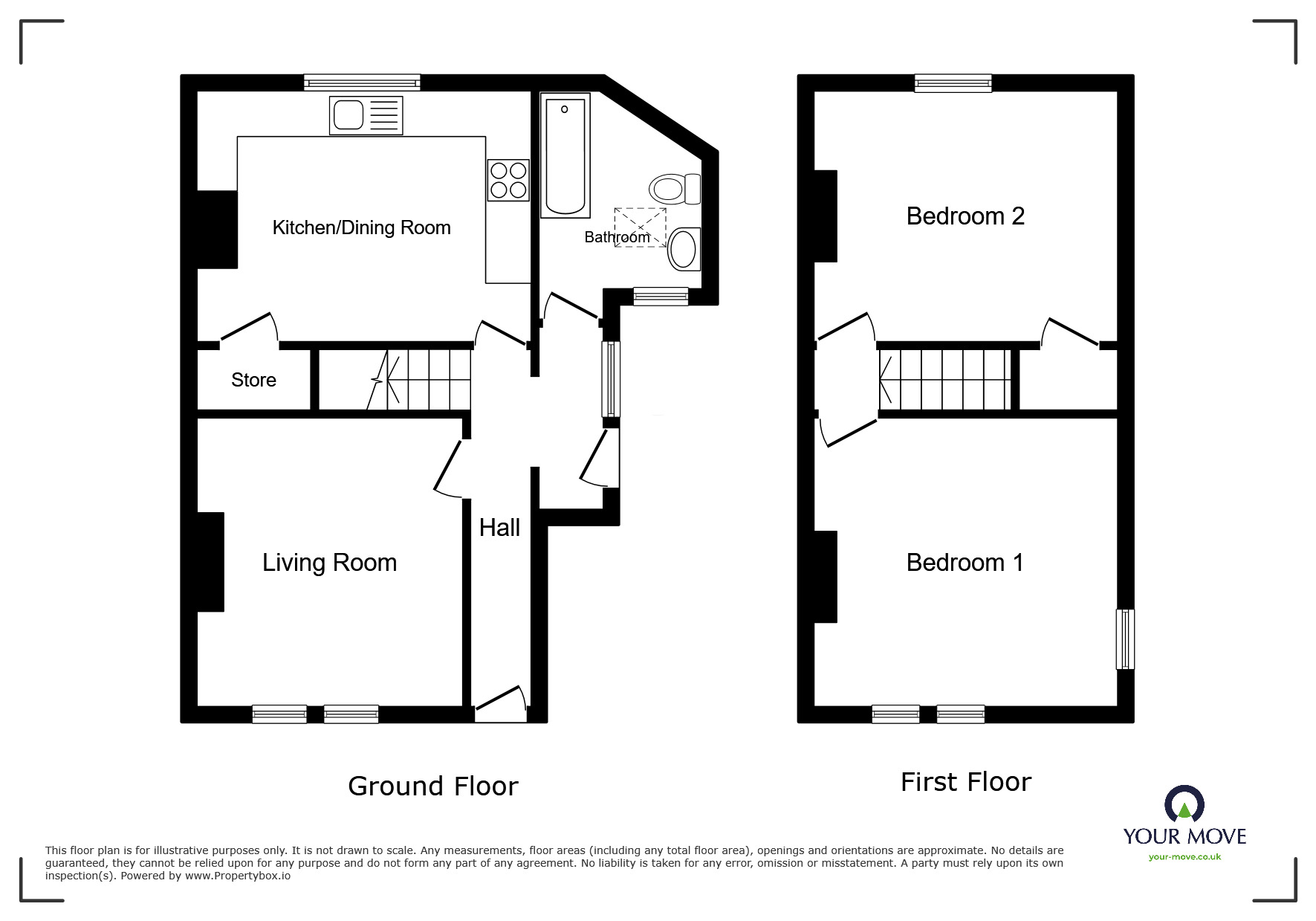 Floorplan of 2 bedroom End Terrace House for sale, Causeway Road, Seaton, Cumbria, CA14