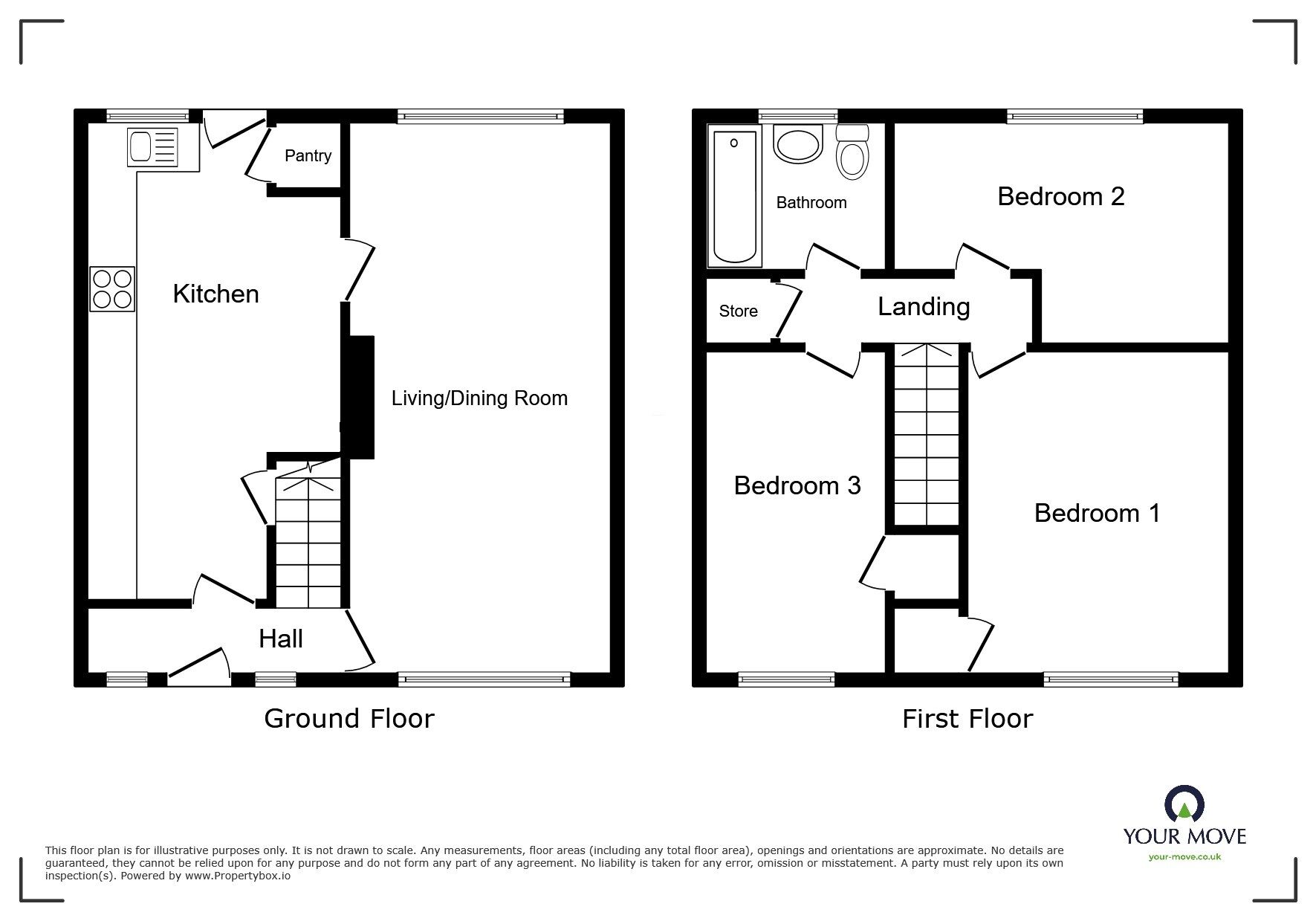 Floorplan of 3 bedroom End Terrace House for sale, The Rowans, Egremont, Cumbria, CA22