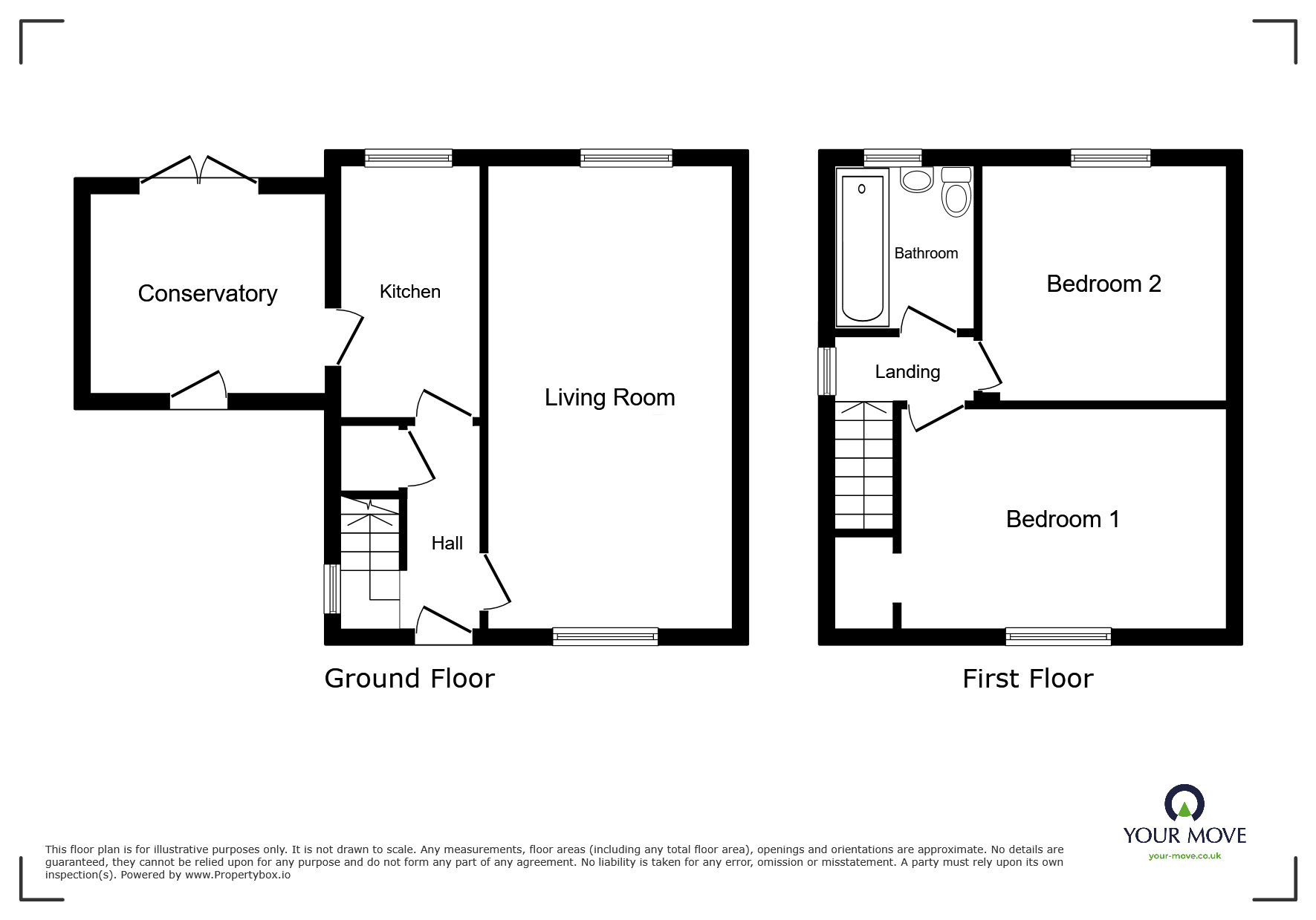 Floorplan of 2 bedroom Semi Detached House for sale, Wasdale Close, Whitehaven, Cumbria, CA28
