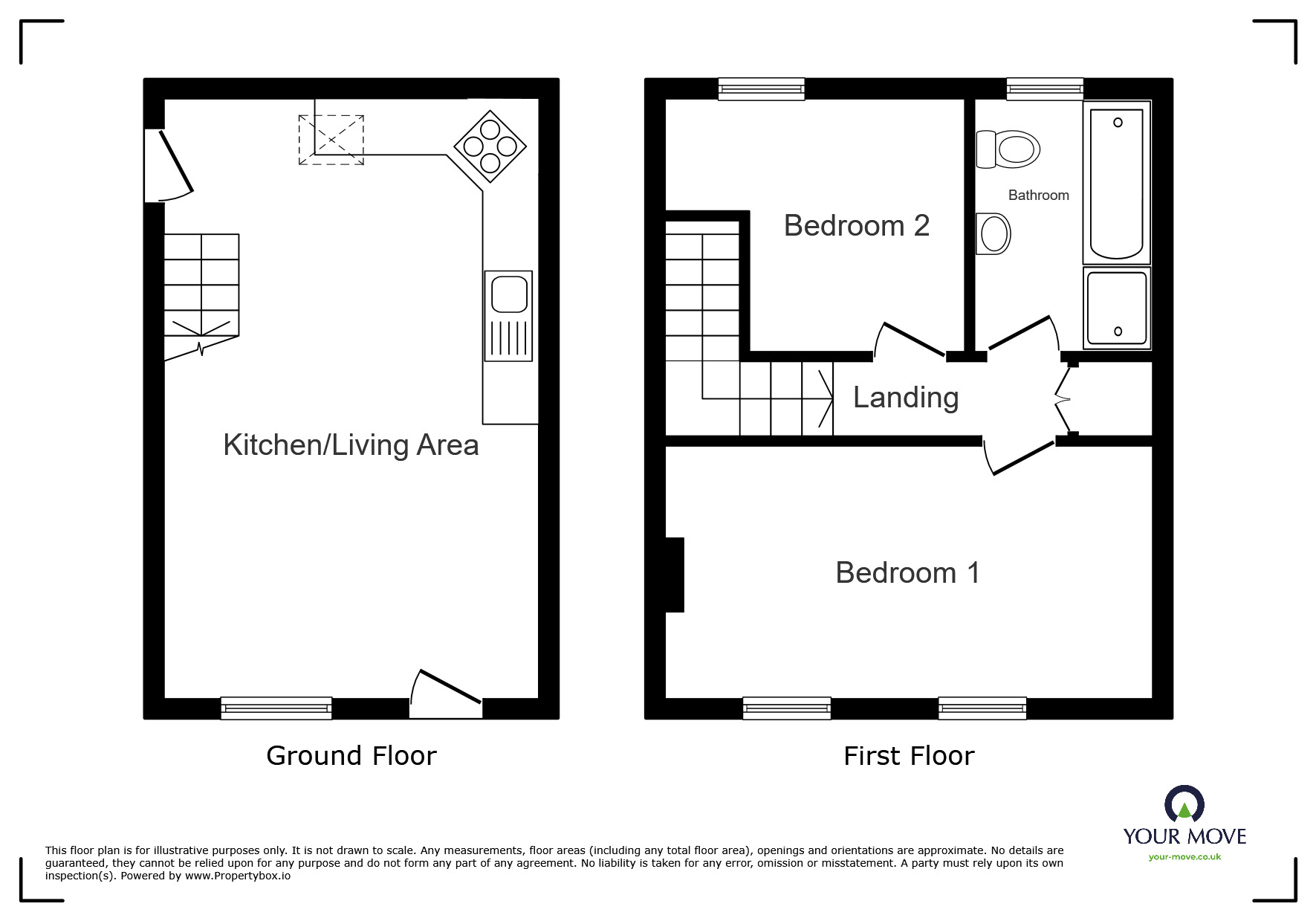 Floorplan of 2 bedroom End Terrace House to rent, Queen Street, Whitehaven, Cumbria, CA28