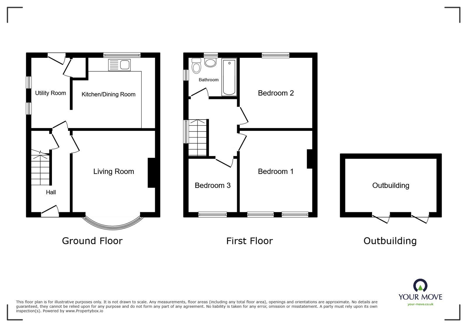 Floorplan of 3 bedroom Semi Detached House for sale, Cumberland Road, Hensingham, Cumbria, CA28