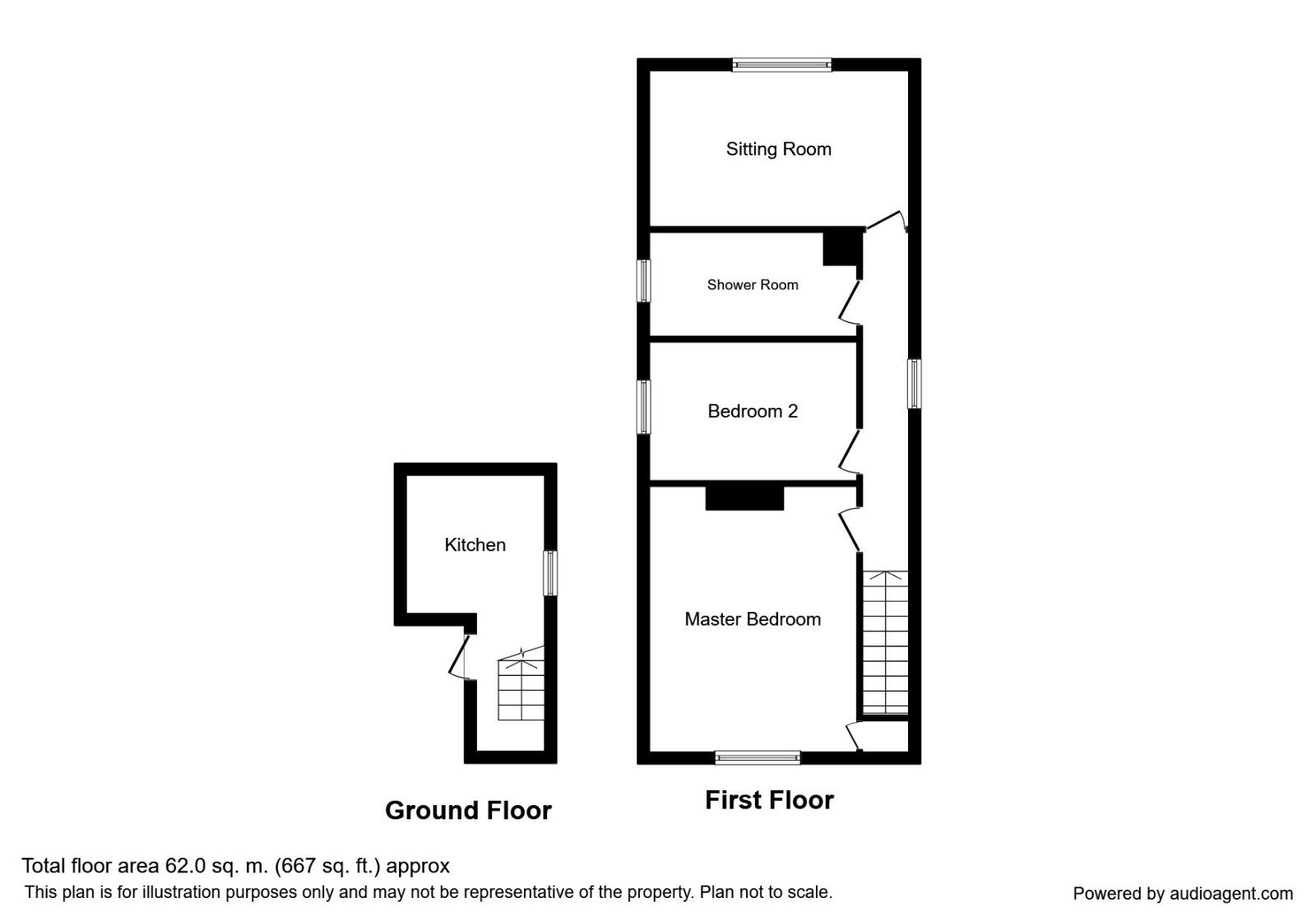 Floorplan of 2 bedroom Flat to rent, Woodhouse Road, Whitehaven, Cumbria, CA28