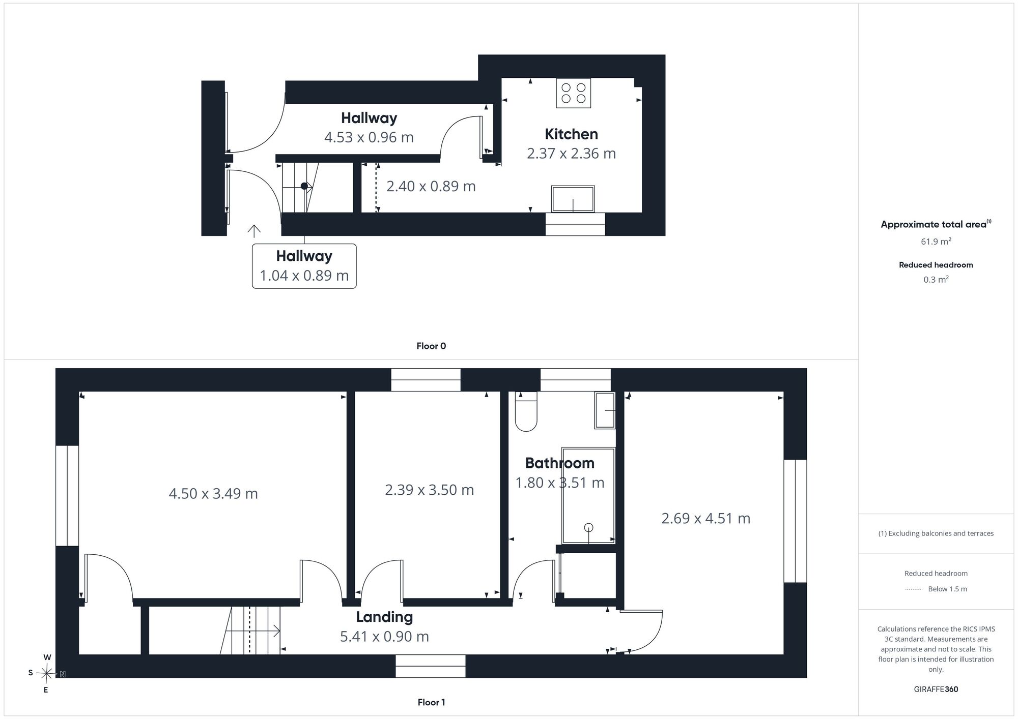 Floorplan of 2 bedroom Flat to rent, Woodhouse Road, Whitehaven, Cumbria, CA28