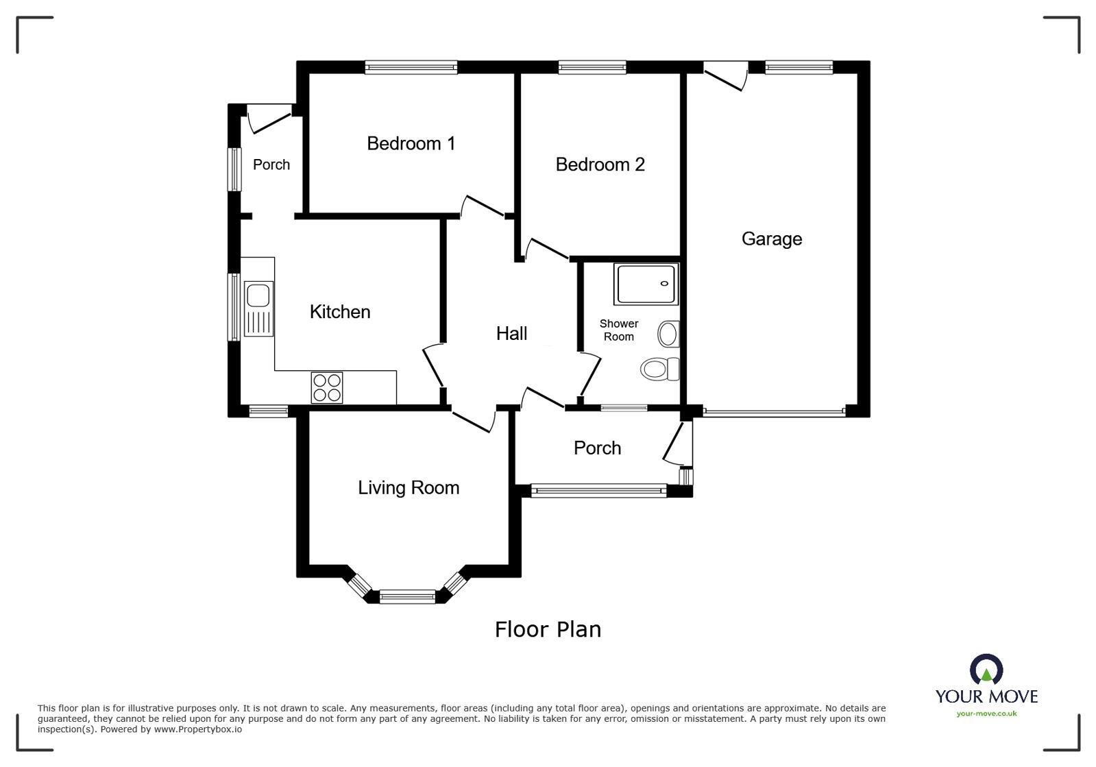 Floorplan of 2 bedroom Detached Bungalow for sale, Branthwaite Lane, Seaton, Cumbria, CA14