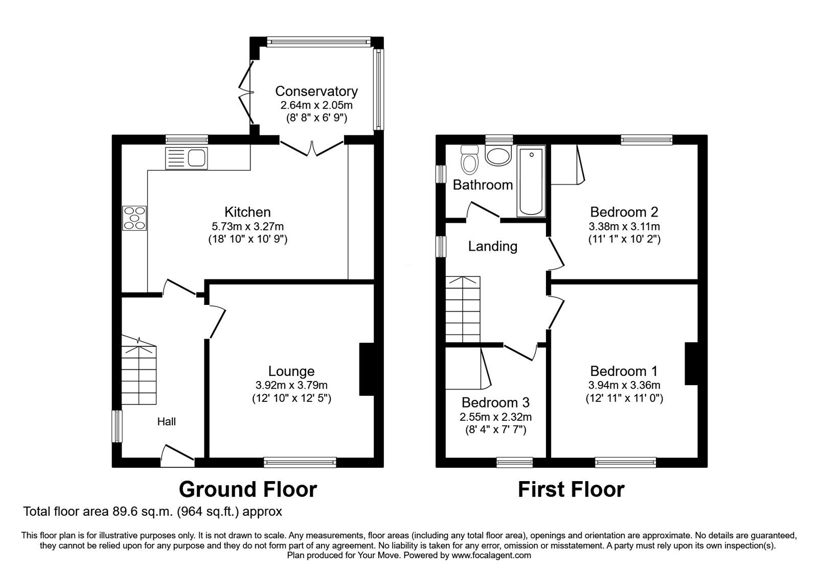 Floorplan of 3 bedroom Semi Detached House for sale, Meadow Road, Whitehaven, Cumbria, CA28
