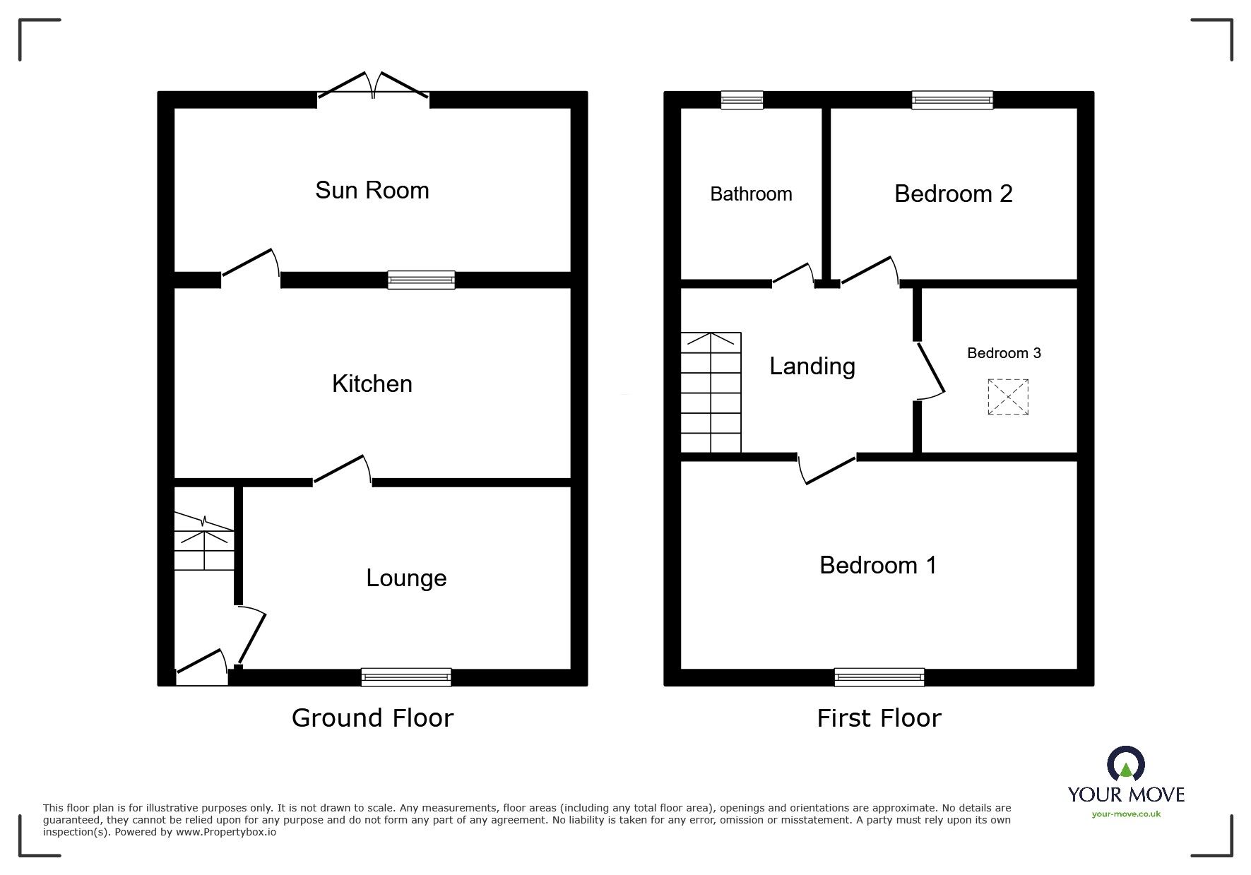 Floorplan of 3 bedroom Mid Terrace House to rent, John Colligan Walk, Cleator Moor, Cumbria, CA25