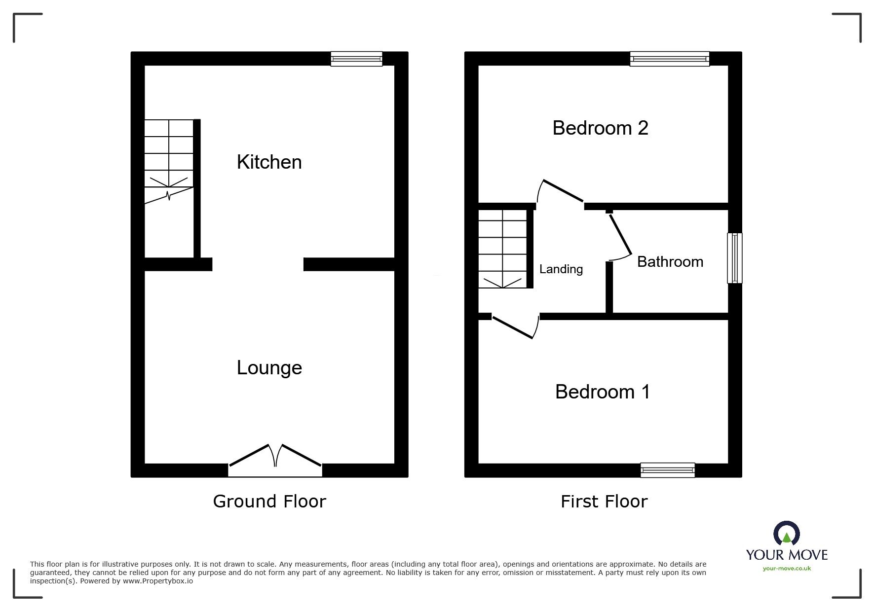 Floorplan of 2 bedroom Semi Detached House to rent, Woodhouse Road, Whitehaven, Cumbria, CA28