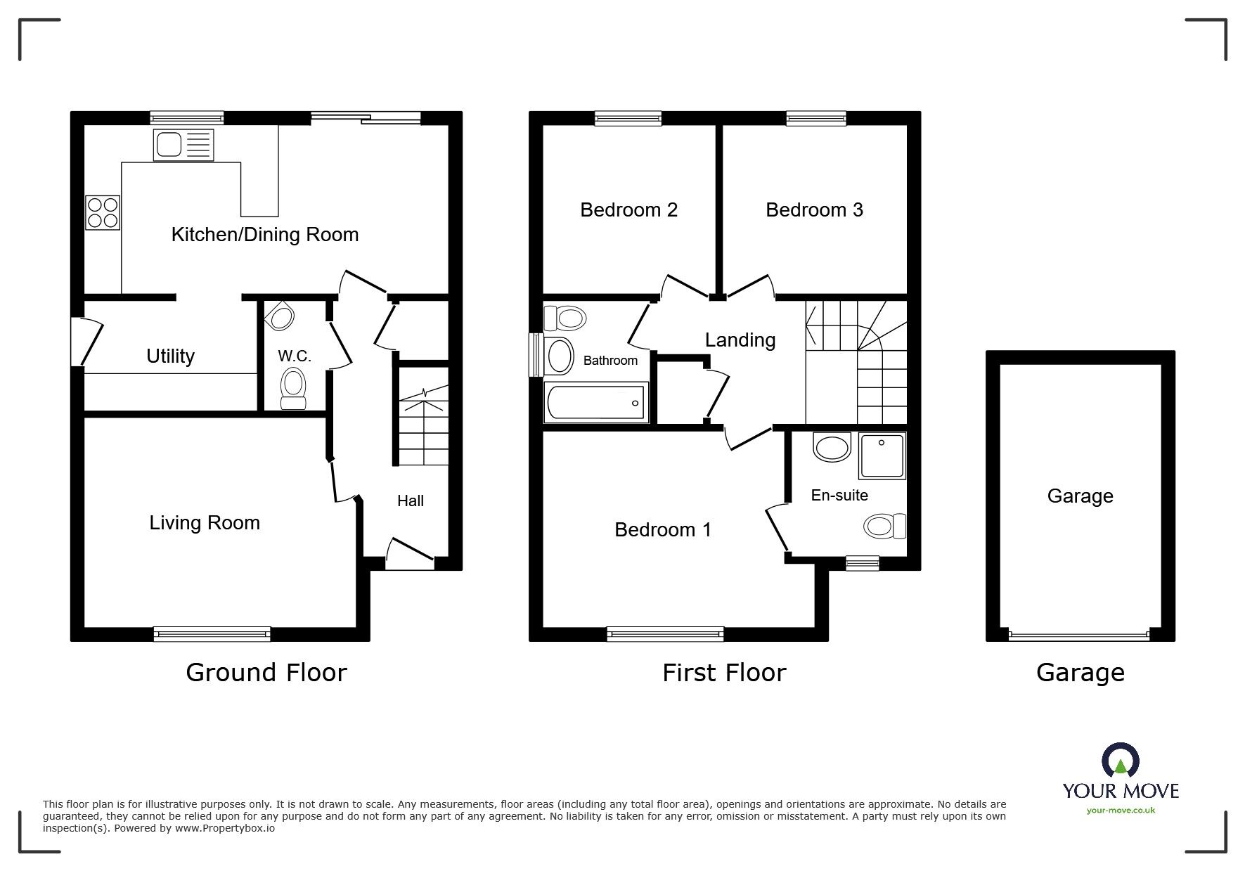 Floorplan of 3 bedroom Detached House for sale, Railbank Drive, Workington, Cumbria, CA14