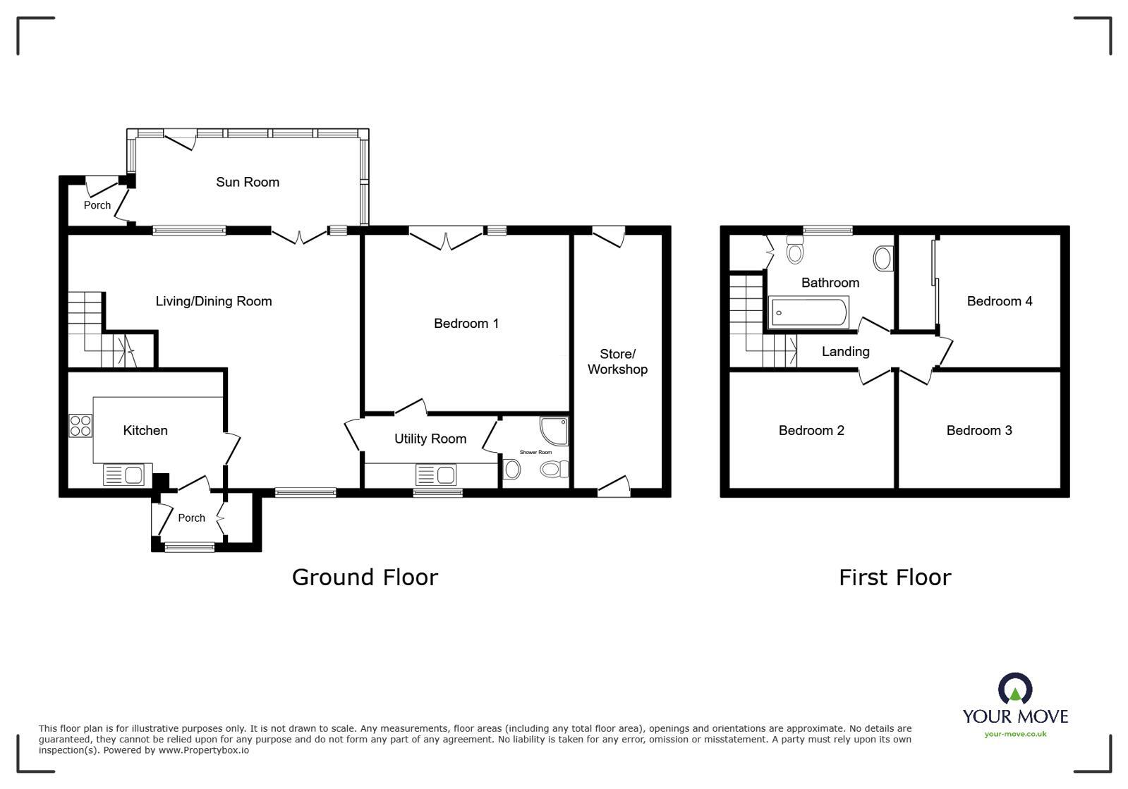 Floorplan of 4 bedroom Semi Detached House for sale, Todholes Road, Cleator Moor, Cumbria, CA25