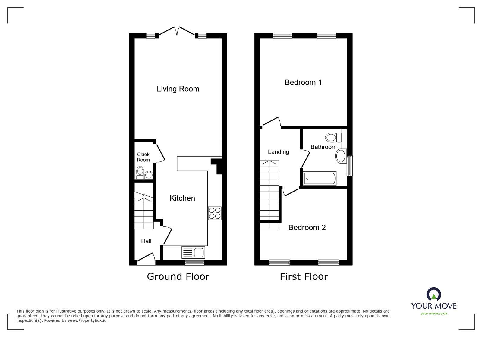 Floorplan of 2 bedroom End Terrace House for sale, Ennerdale Road, Cleator Moor, Cumbria, CA25