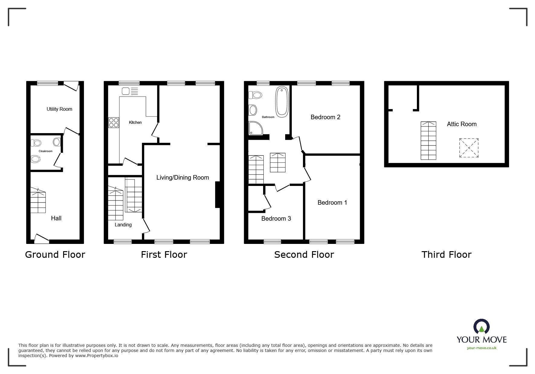 Floorplan of 3 bedroom Mid Terrace House for sale, High Street, Maryport, Cumbria, CA15