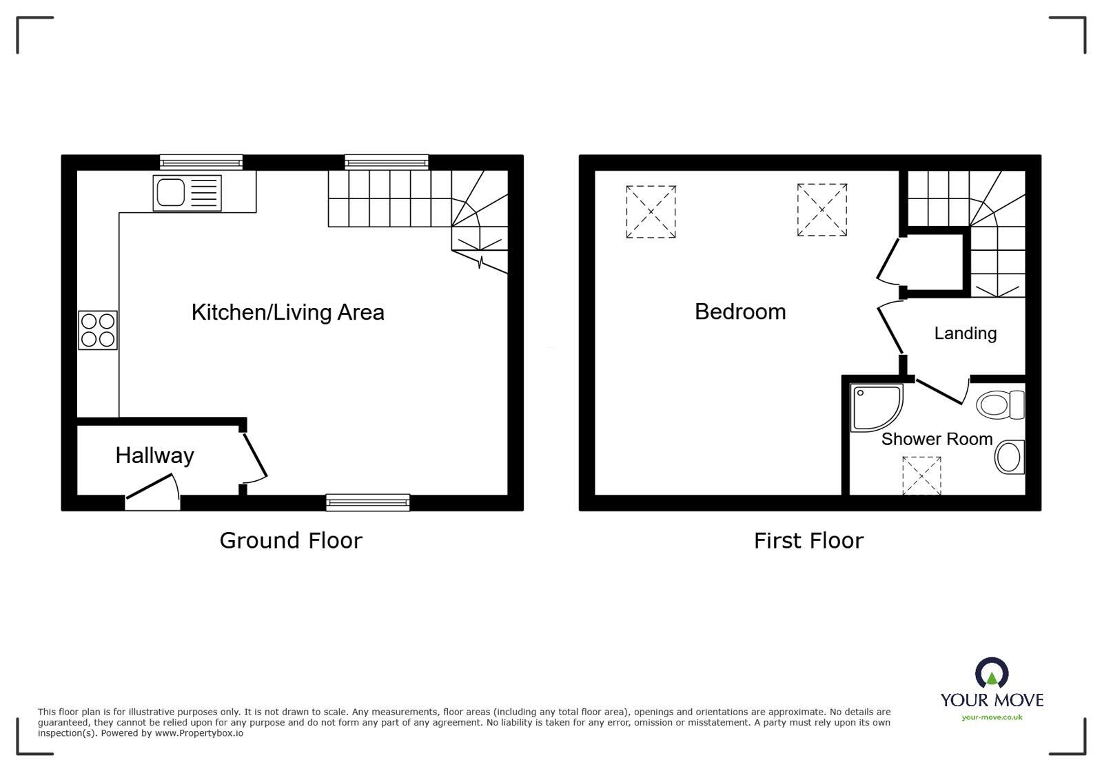 Floorplan of 1 bedroom Mid Terrace House for sale, Catherine Street, Whitehaven, Cumbria, CA28