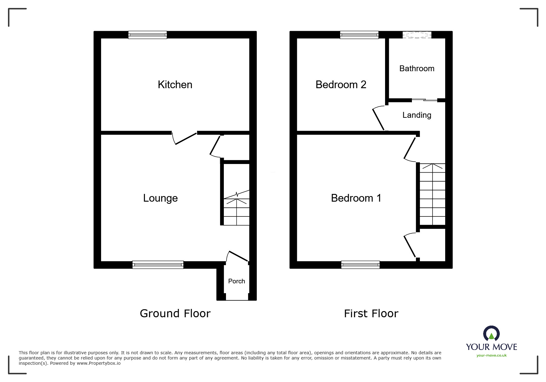 Floorplan of 2 bedroom Mid Terrace Property for sale, Summer View, Drigg, Cumbria, CA19