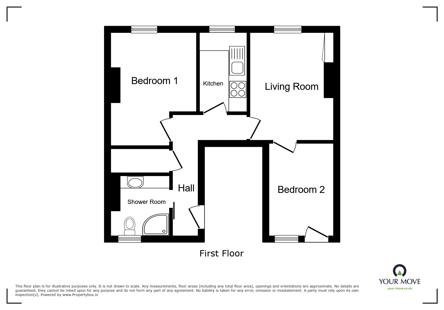 Floorplan of 2 bedroom Flat for sale, Sandwith, Whitehaven, Cumbria, CA28