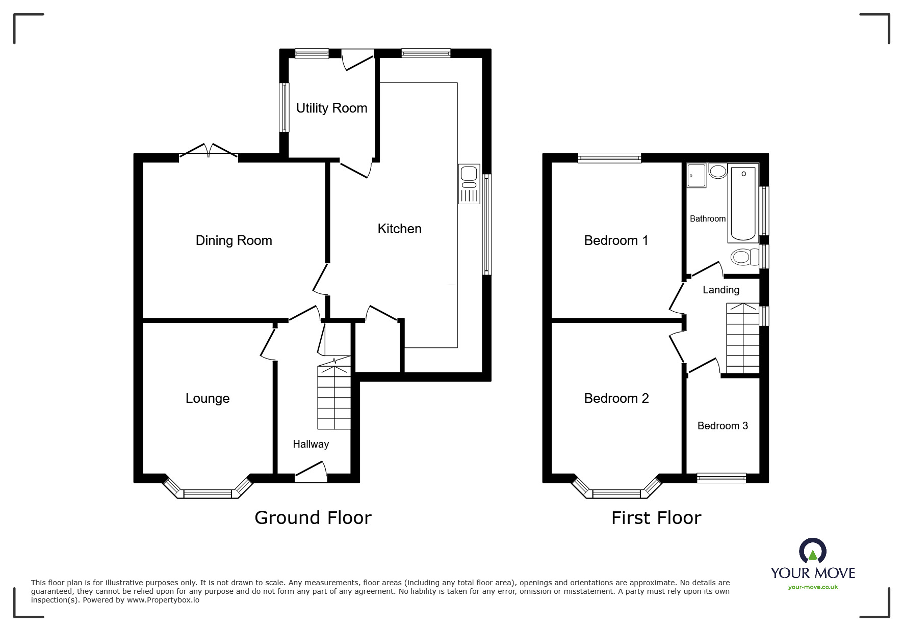 Floorplan of 3 bedroom Semi Detached House for sale, Ullswater Avenue, Workington, Cumbria, CA14