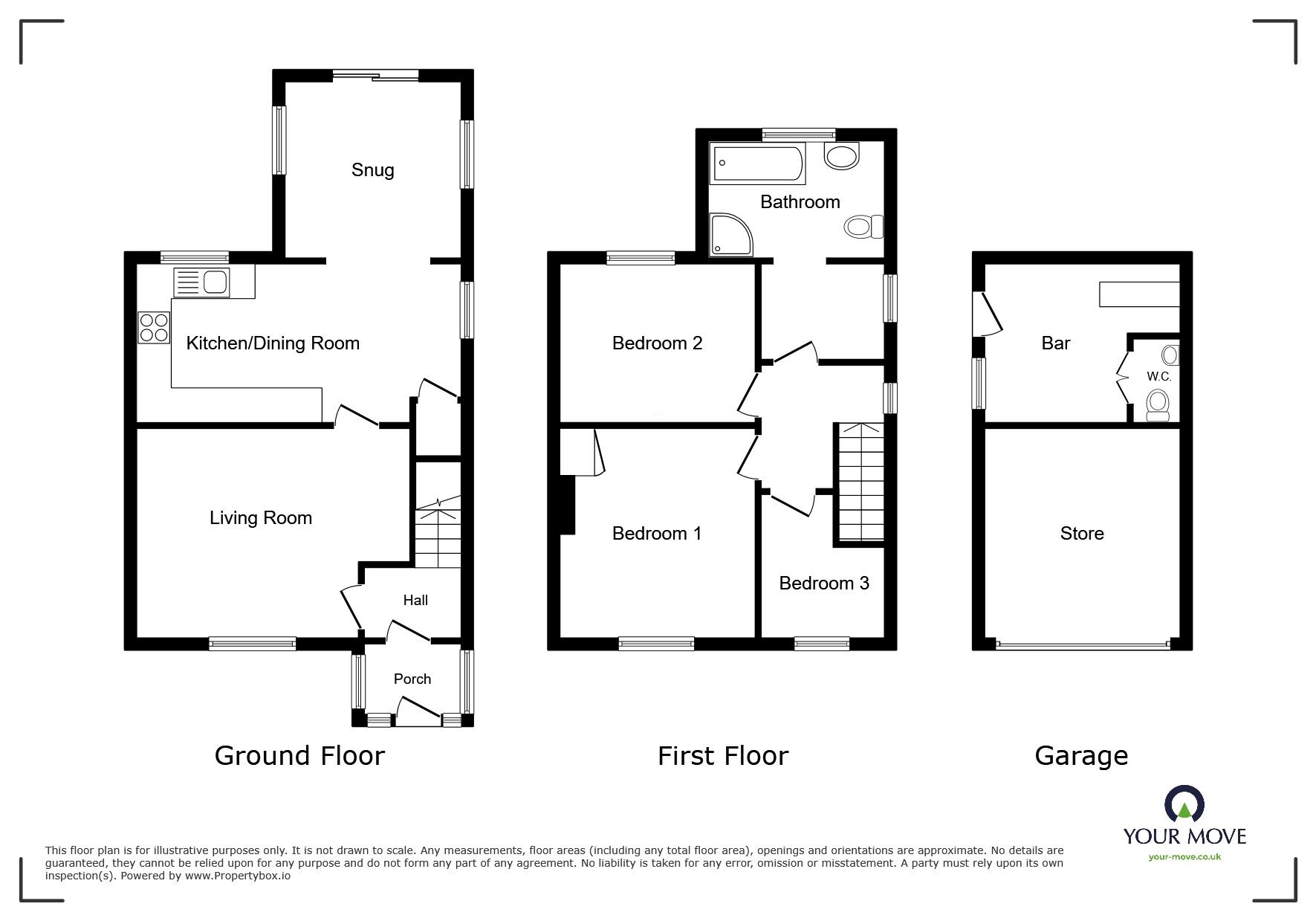 Floorplan of 3 bedroom Semi Detached House for sale, Robert Owen Avenue, Cleator Moor, Cumbria, CA25