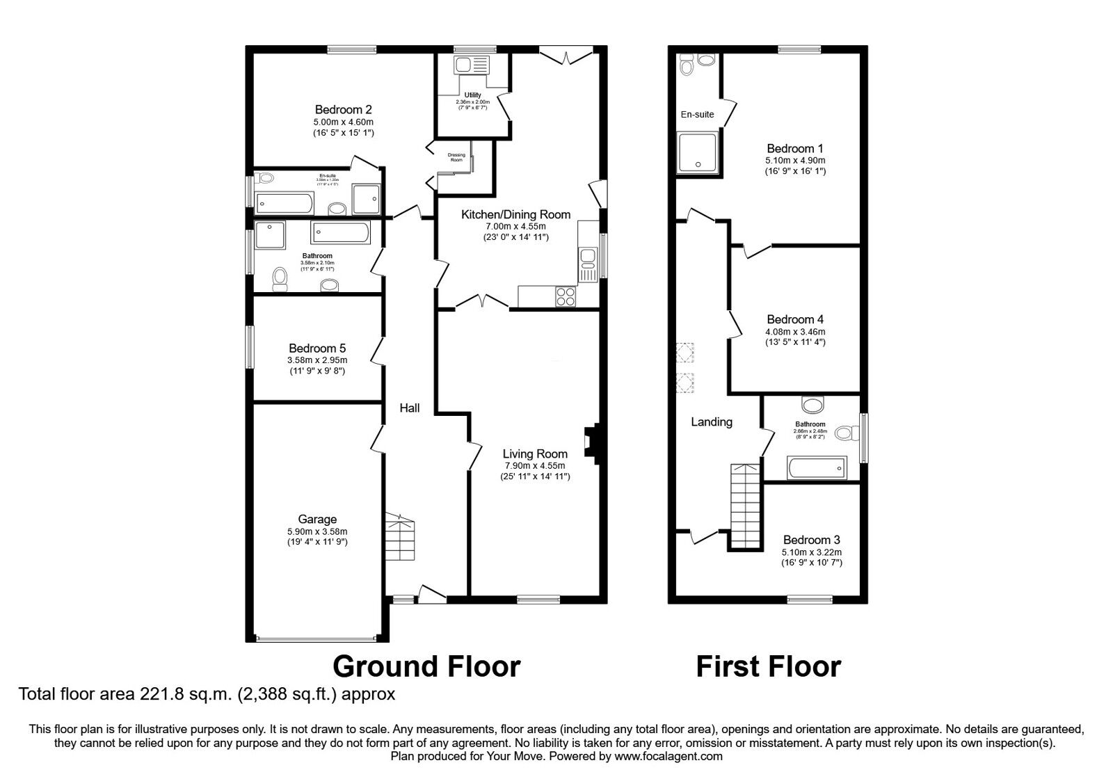 Floorplan of 5 bedroom Detached House for sale, Prospect, Aspatria, Cumbria, CA7