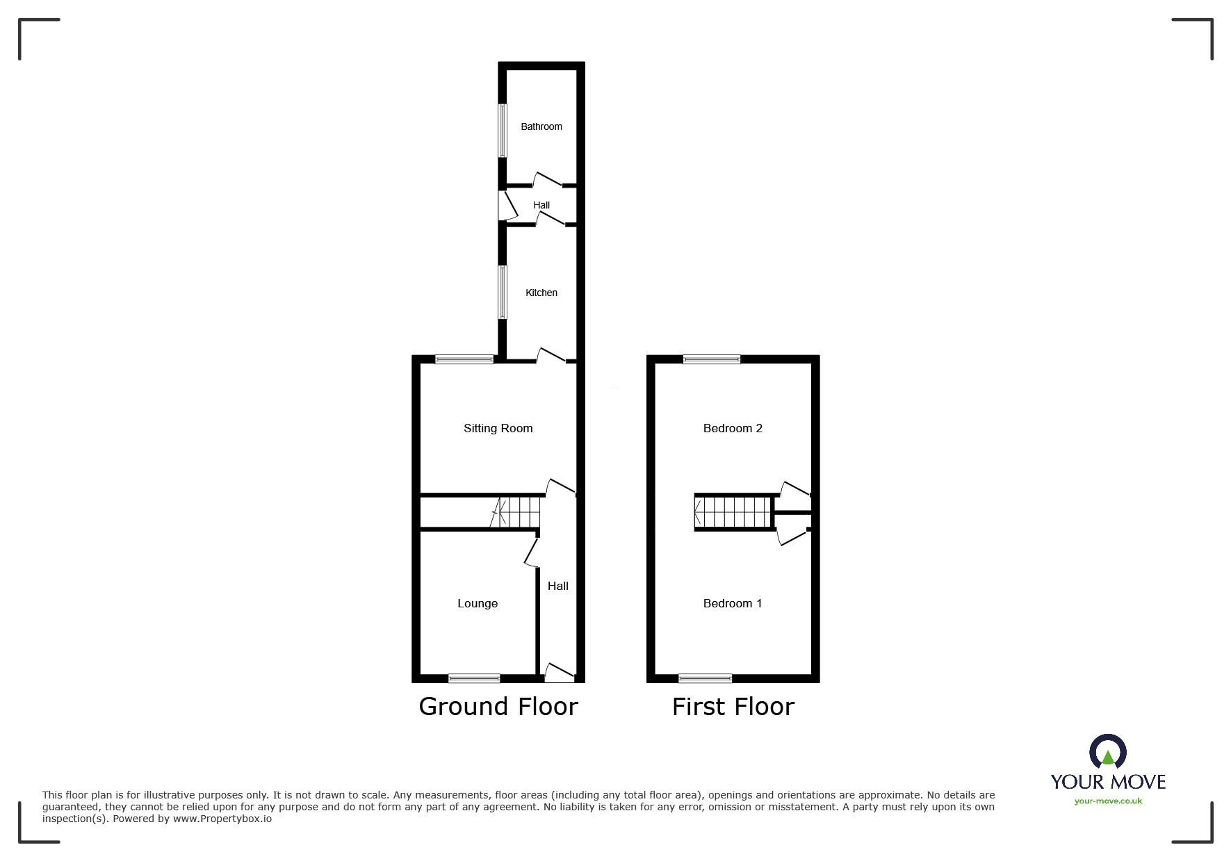 Floorplan of 2 bedroom Mid Terrace House to rent, Victoria Road, Workington, Cumbria, CA14
