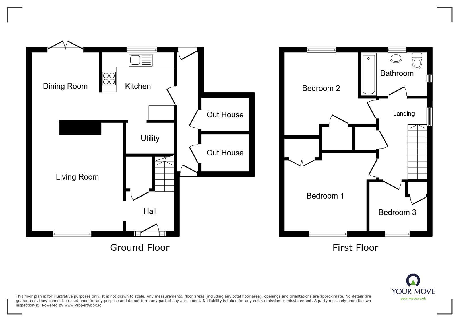 Floorplan of 3 bedroom Semi Detached House for sale, Cleator Moor Road, Whitehaven, Cumbria, CA28