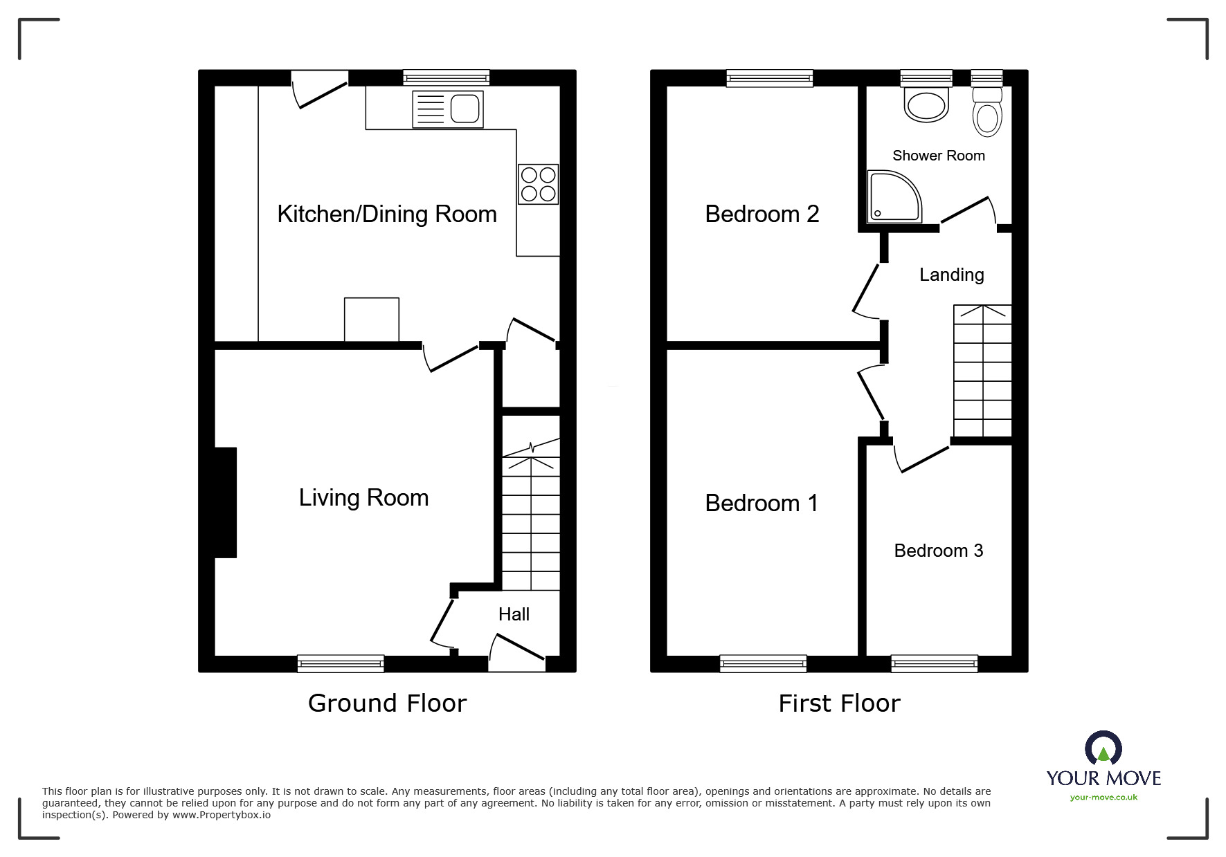 Floorplan of 3 bedroom End Terrace House for sale, Calder Drive, Workington, Cumbria, CA14