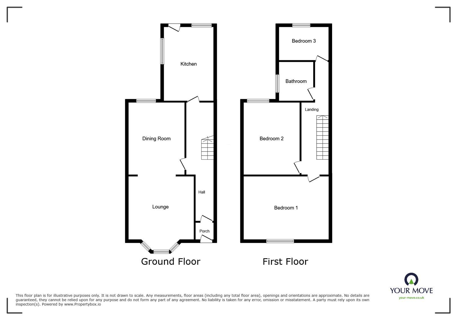 Floorplan of 3 bedroom Mid Terrace House for sale, Berwick Street, Workington, Cumbria, CA14